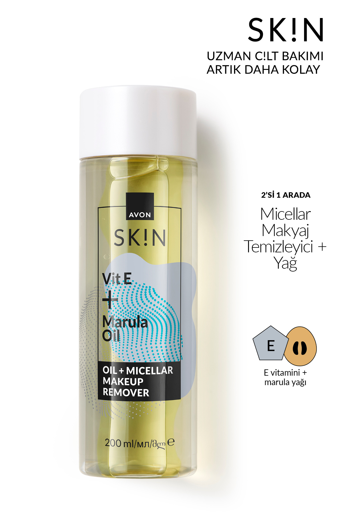 AVON SK!N Micellar Makyaj Temizleyici + Yağı 200 Ml.