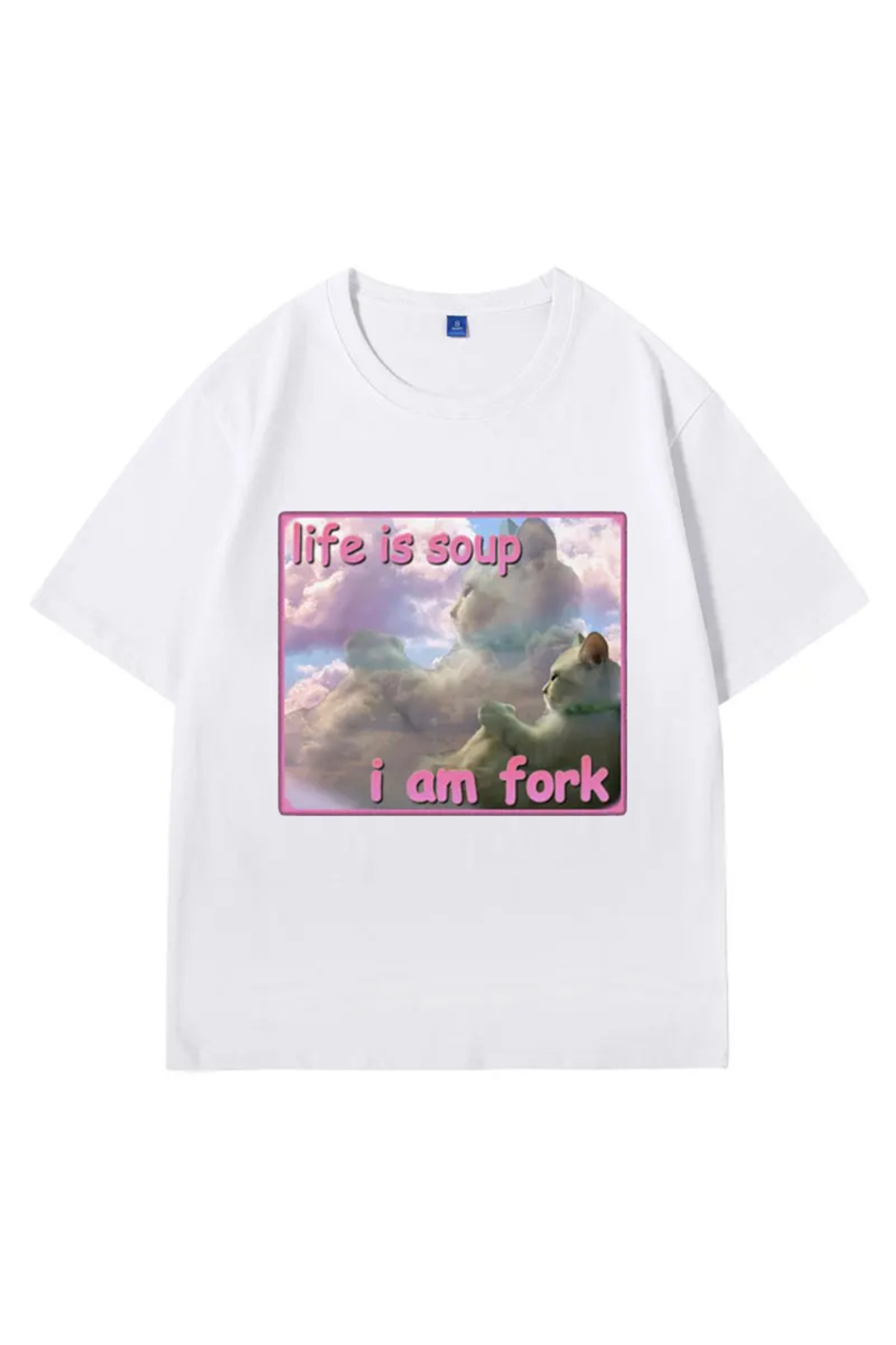 White Life Soup L Am Fork Funny Cat Boob Dress Goofy Ahh Cats Reject