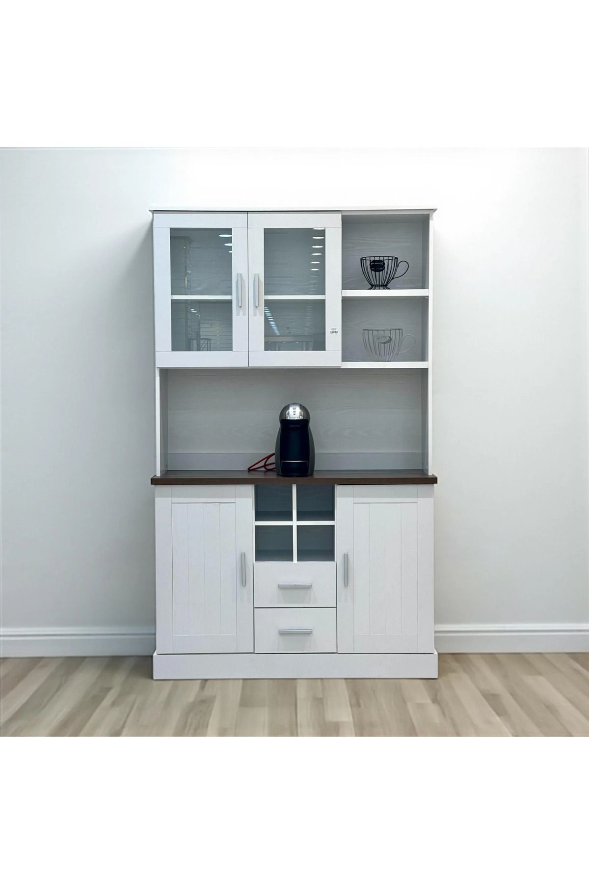 Kreslo-Modern coffee cabinet with drawers and display shelves - elegant and highly organized design 1
