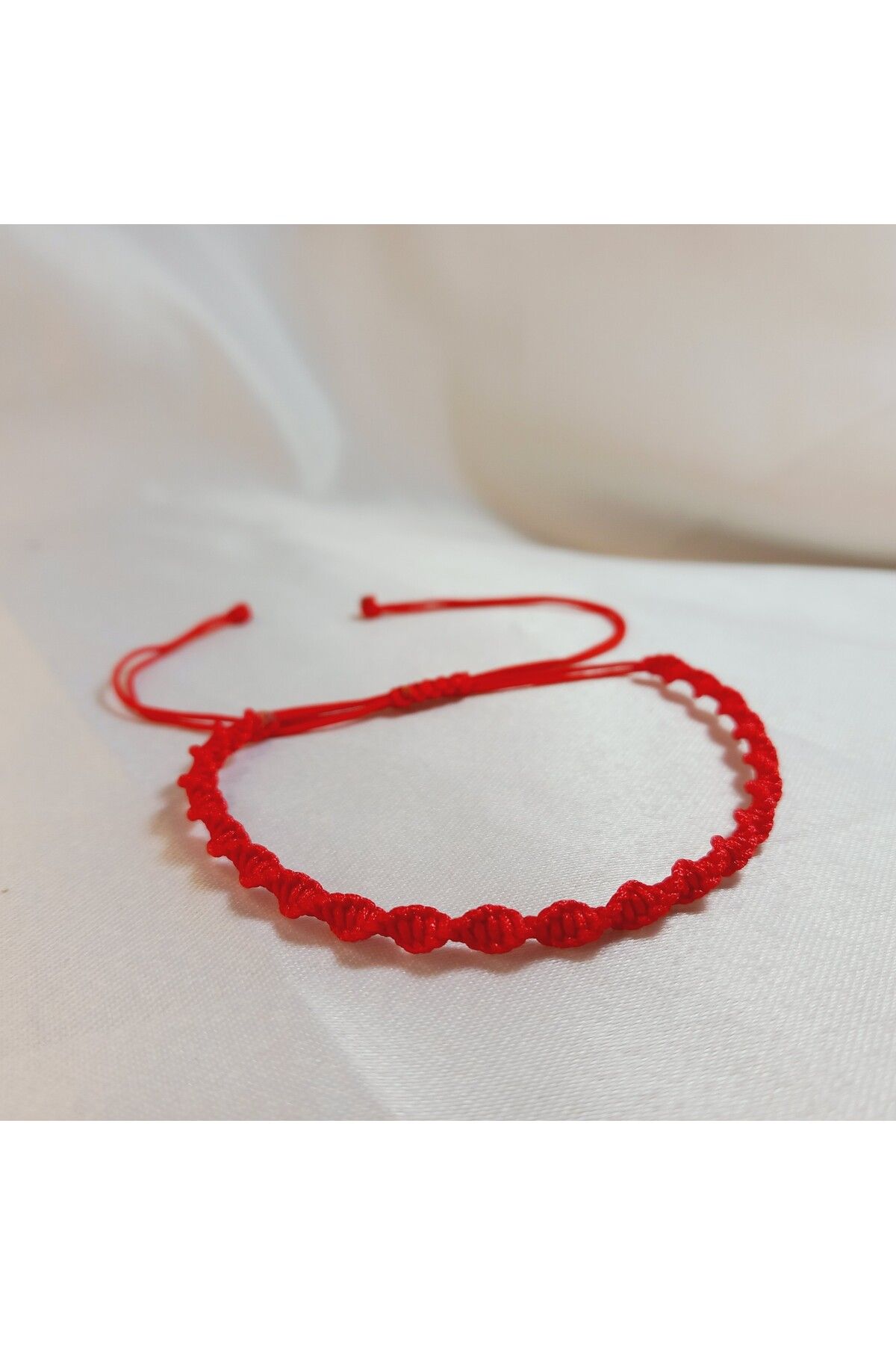 Crystal Atelier-Unisex Red Macrame Braid Adjustable Bracelet with Elevator - Spiral Macrame Braid Rope Bracelet 4