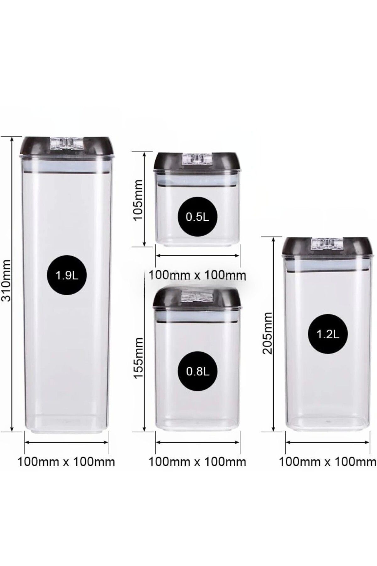 OEM-Set of 7 Food Organization Containers, Airtight Closure, Reusable Labels 3