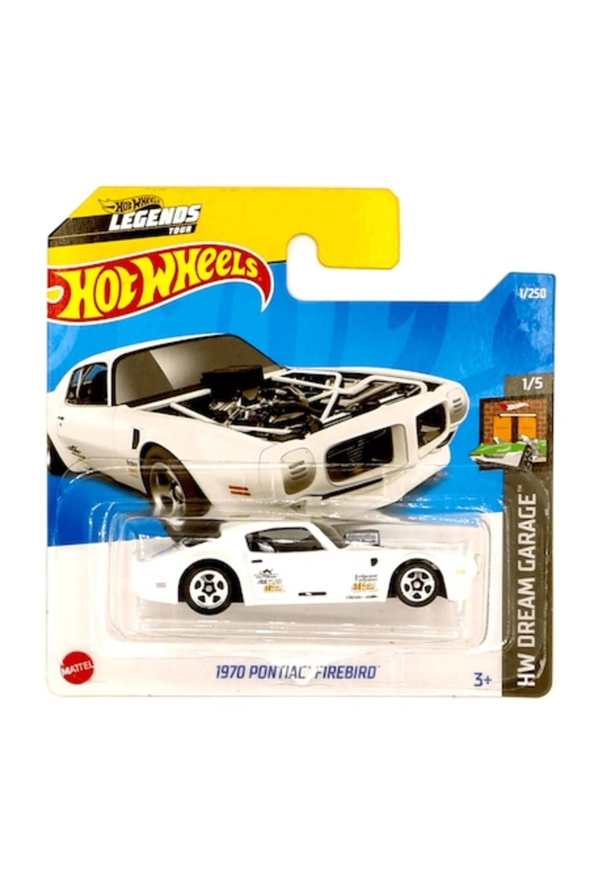 Masinuta metalica Hot Wheels, 1970 Pontiac Firebird, Alb, 1:64