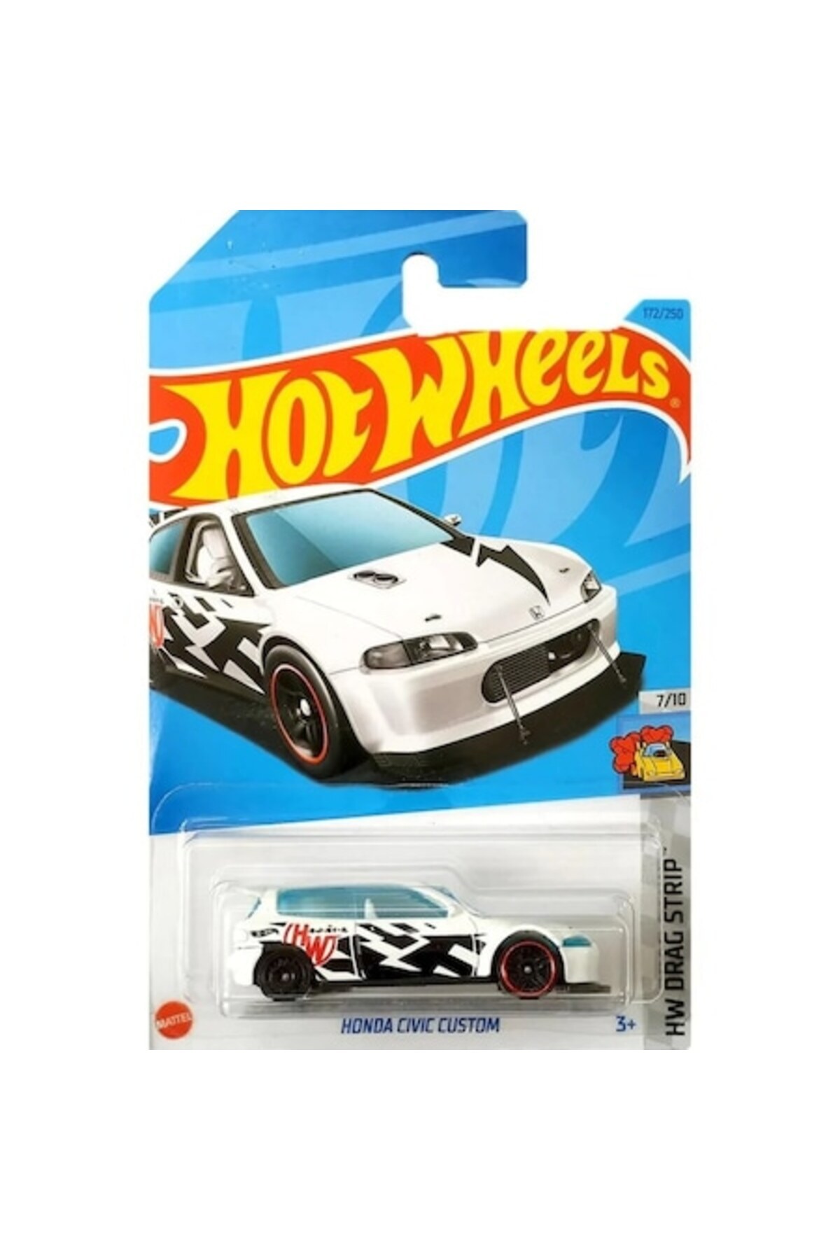Masinuta metalica Hot Wheels, Honda Civic Custom 1:64, Alb