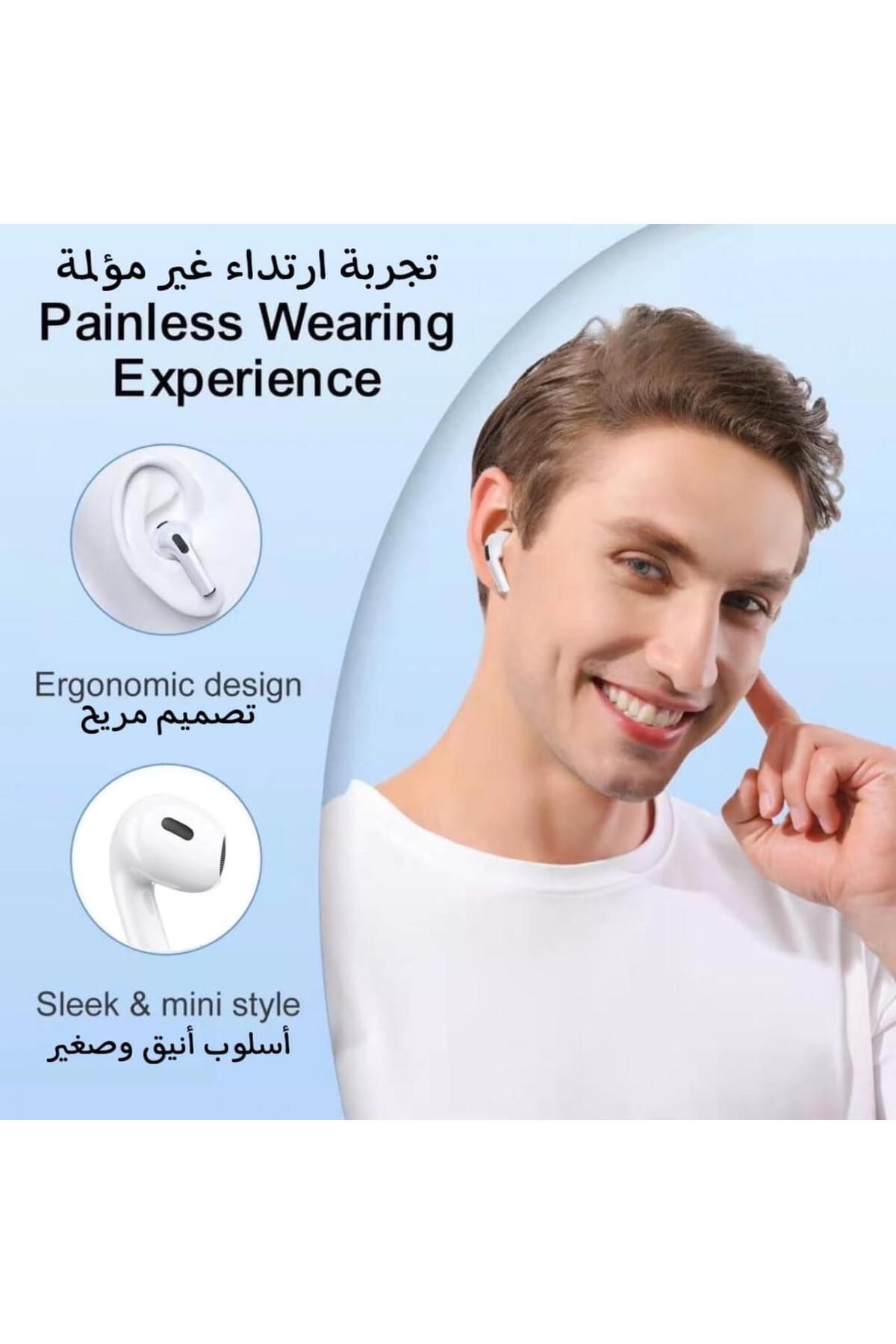 Generic-سماعات Airpods pro الذكية مع شحن لاسلكي، 2 ميكروفون للمكالمات، مع حافظة شحن لأجهزة Android/iPhone 6