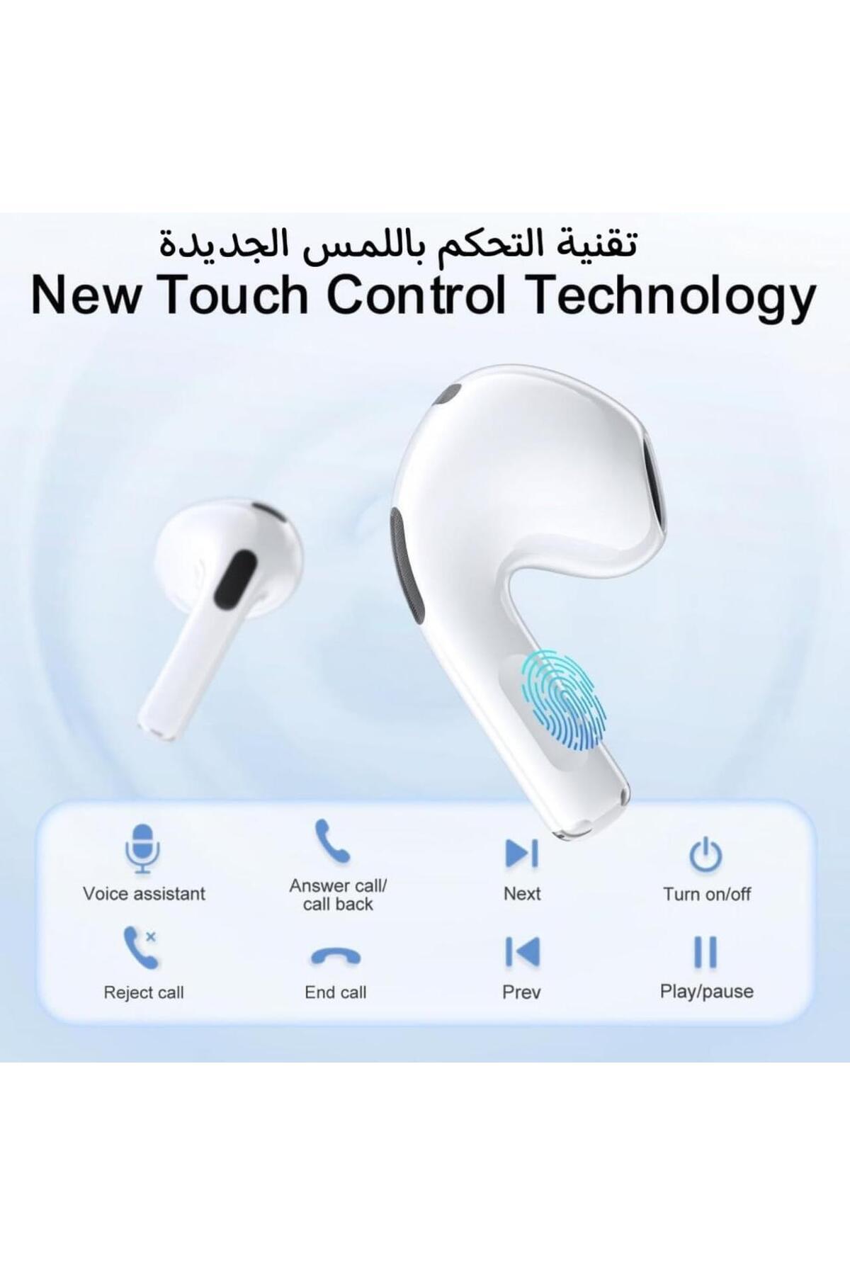 Generic-سماعات Airpods pro الذكية مع شحن لاسلكي، 2 ميكروفون للمكالمات، مع حافظة شحن لأجهزة Android/iPhone 5