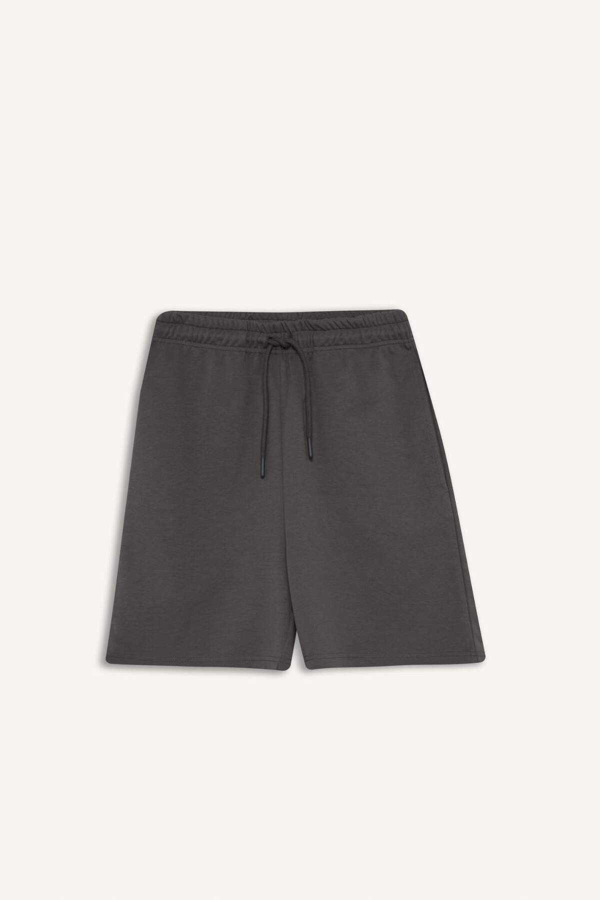 DeFacto-Basic Plain Bermuda Shorts with Tie at the Waist F7997Ax25Au 1