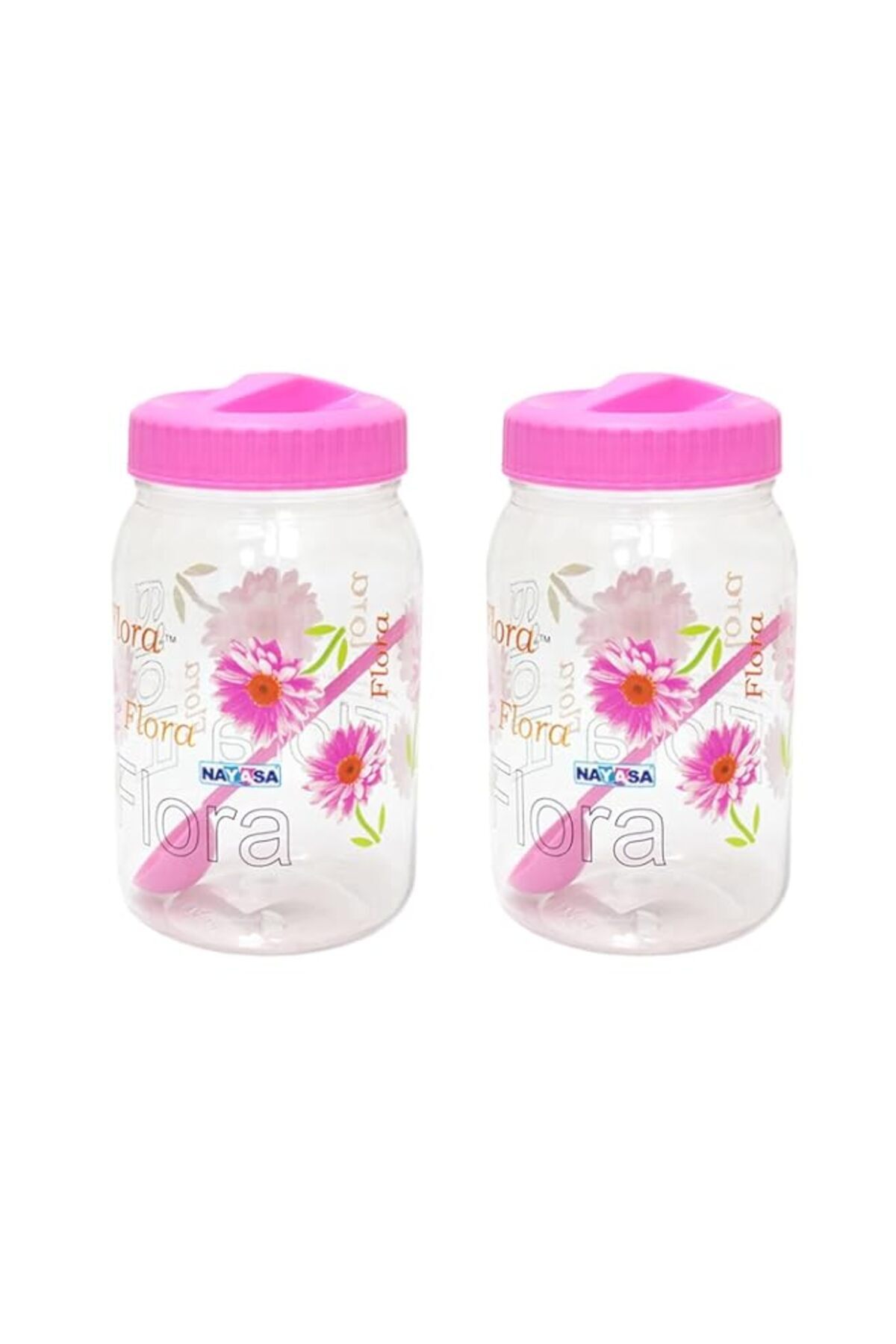 Generic-Nayasa Barni Set of 2 Containers with Spoon (2000ml Each) | BPA-Free, Airtight, Food Storage Jars ( 1