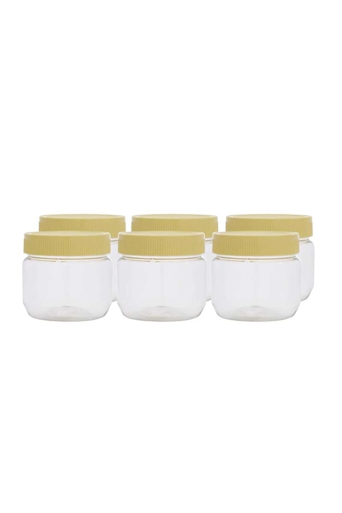 Generic-RoyalFord Round Airtight PET Jar RF11223 250ml Set of 6 Storage Containers Transparent Jar for Puls 1