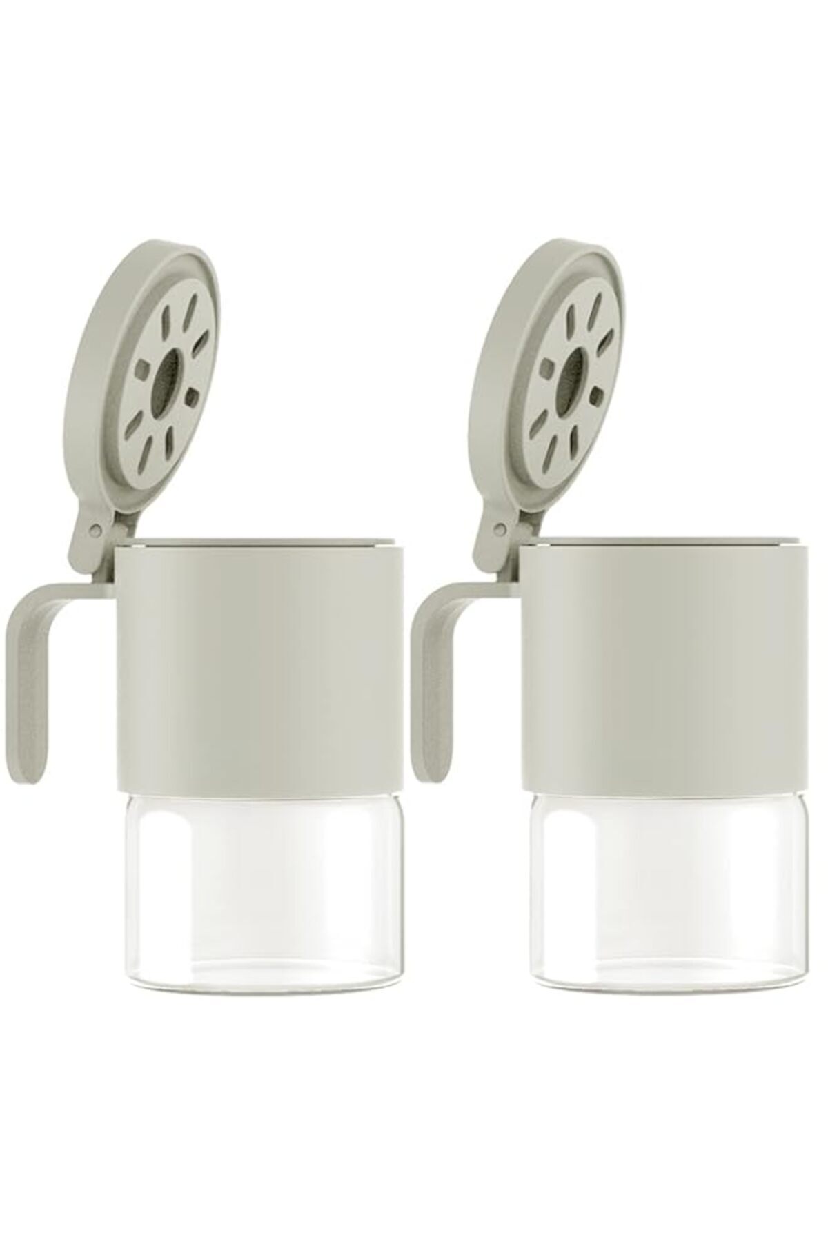 Generic-Glass Spice Jars Moisture-Proof Spice Containers with Spoons, Set of 2 10oz/300ml Spice Bottles, Mi 1