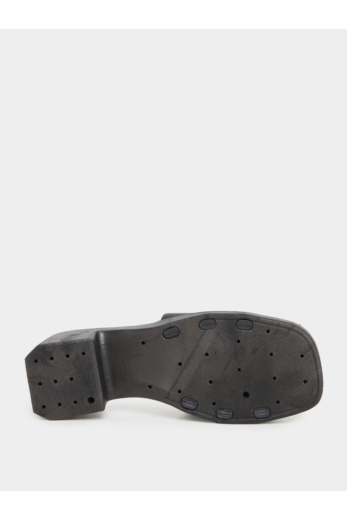 Take Two By Styli-Textured Strap Block Heel Slip On Sandals 6