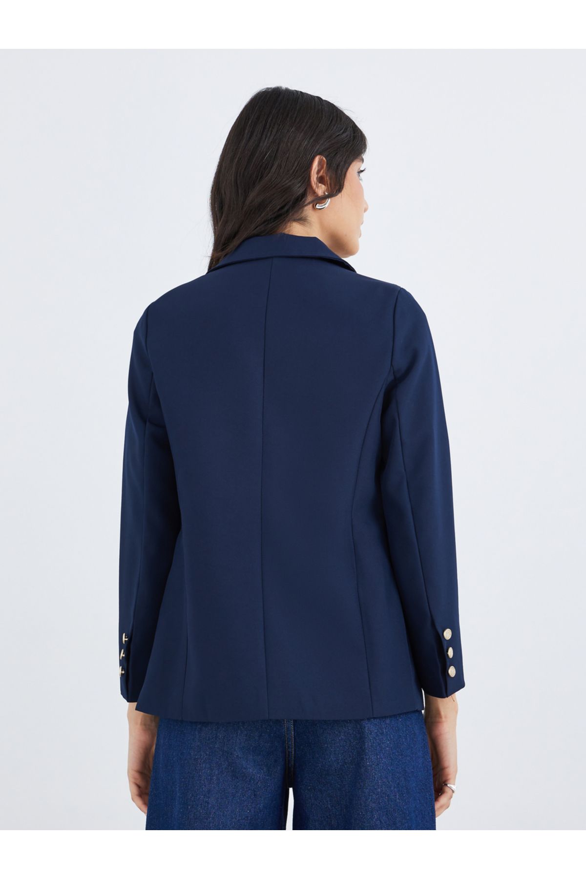 Styli-Patchwork Detail Notch Lapel Regular Fit Blazer 4