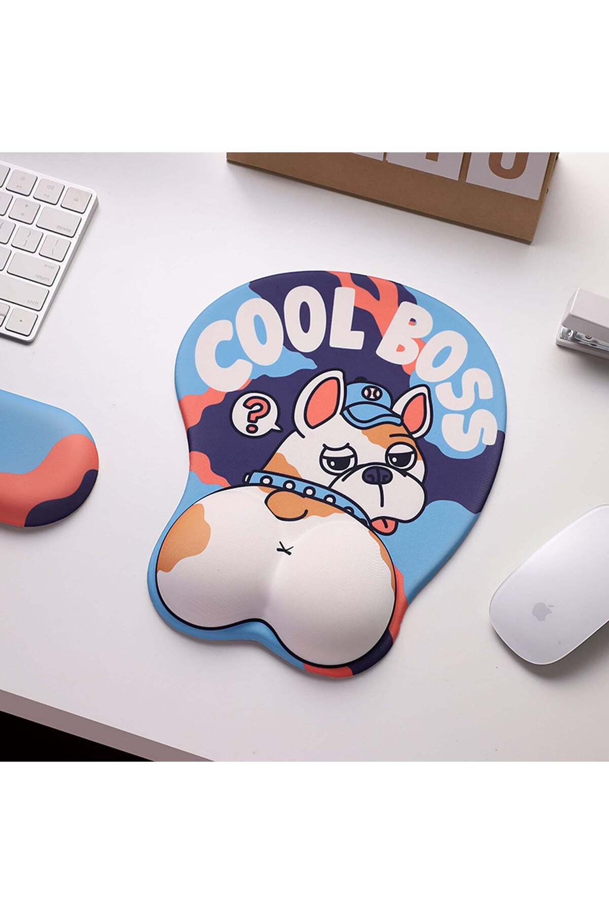 Timebox-Ergonomic Mousepad, Memory Foam , Wrist Support with Wrist Rest Mouse, Anti-Slip Base, Bulldog Style 4