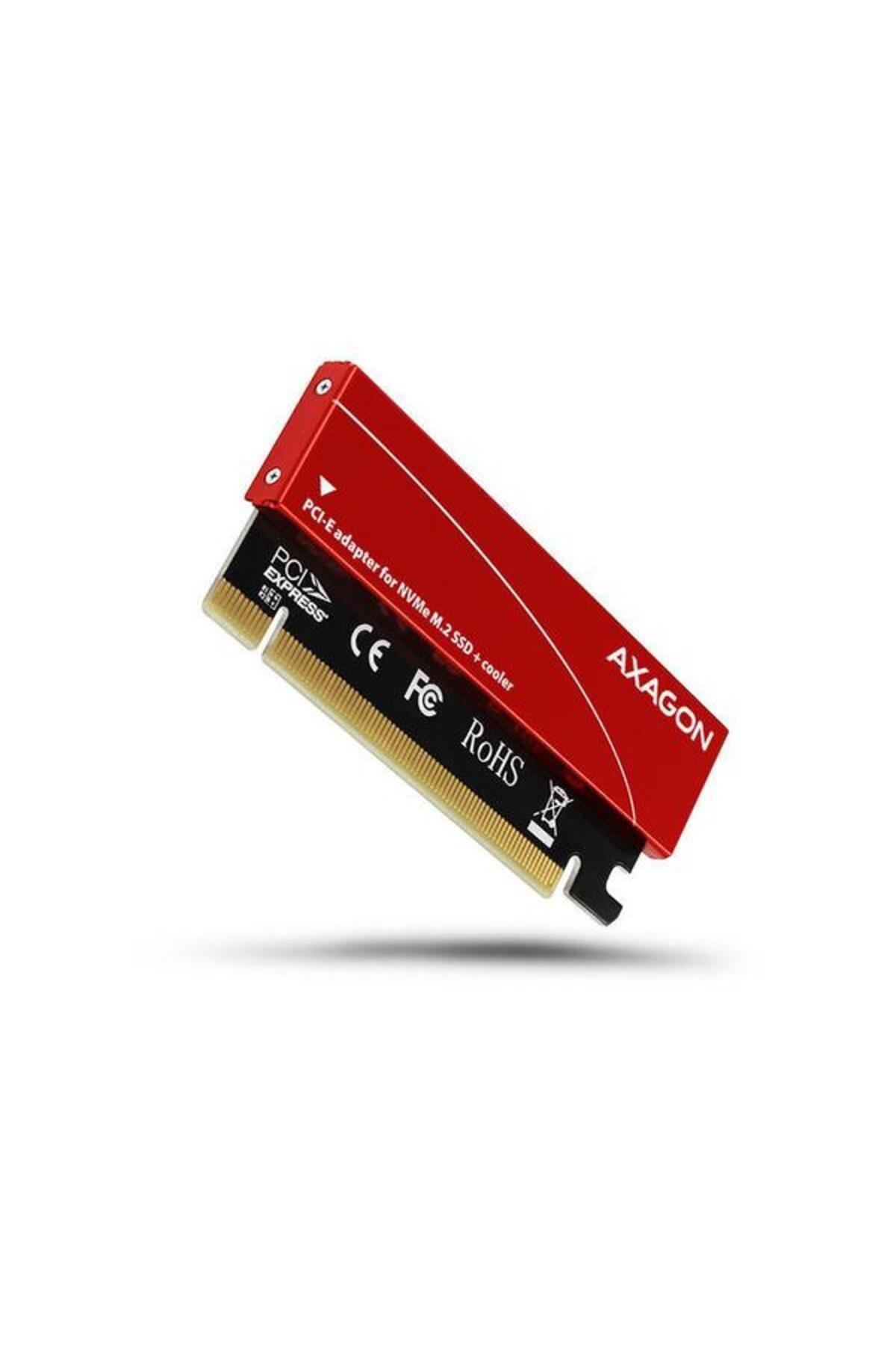 Axagon-Internal Adapter PCEM2-S, PCI-E 3.0 16x - M.2, SSD NVMe, Low Profile, Radiator Included (Red) 1