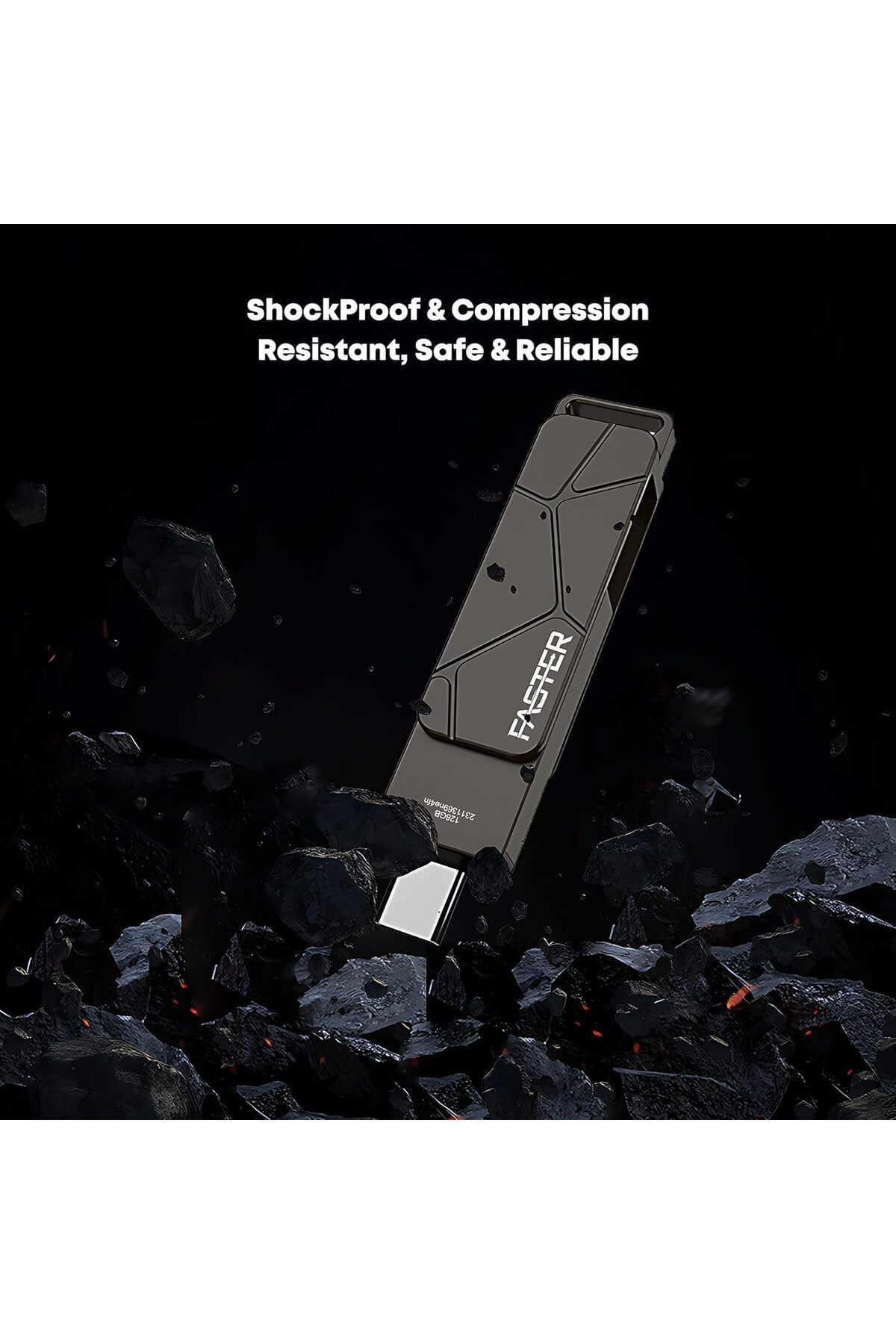 Faster-128GB USB-C Flash Drive, USB 3.1 OTG Memory Stick, Dual-Port USB-A & USB-C, High-Speed Transf 3