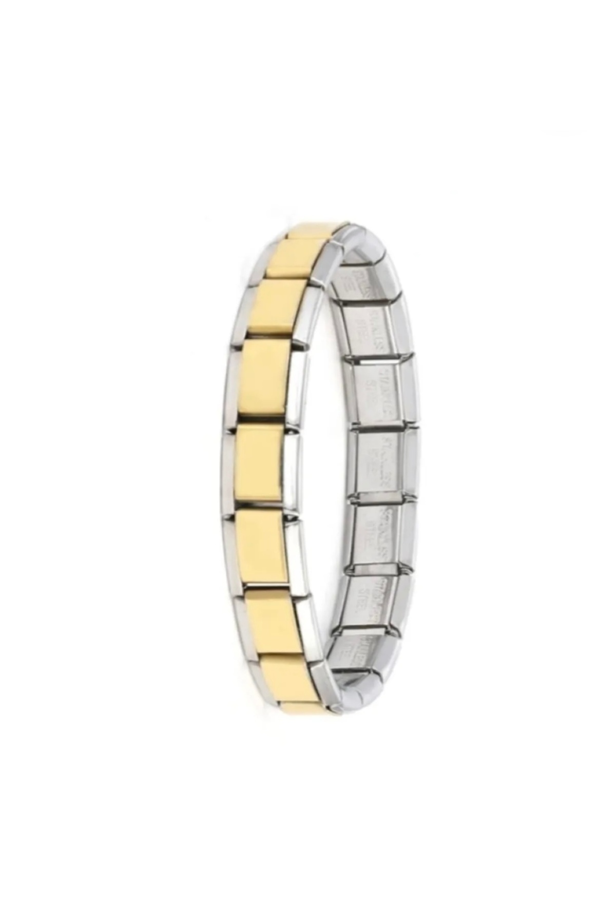 Italian Charm Bracelet – Stainless Steel, Suitable for All Wrist (Thick model Gold+silver)