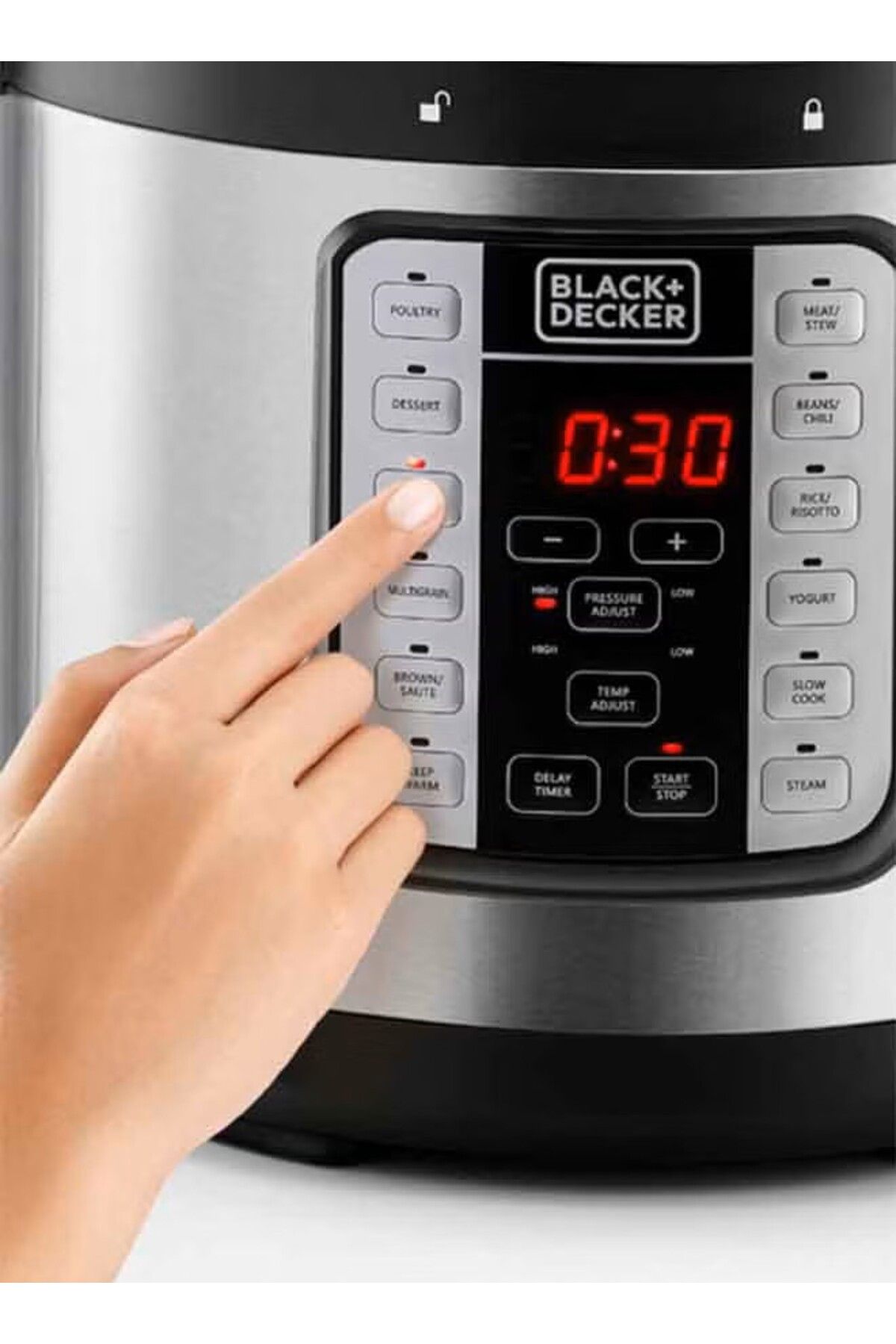 Black&Decker-BLACK+DECKER EZ Smart Steam Pot, Multi-Cooker, 7-in-1 Programmable Electric Pressure Cooker, Digital 6