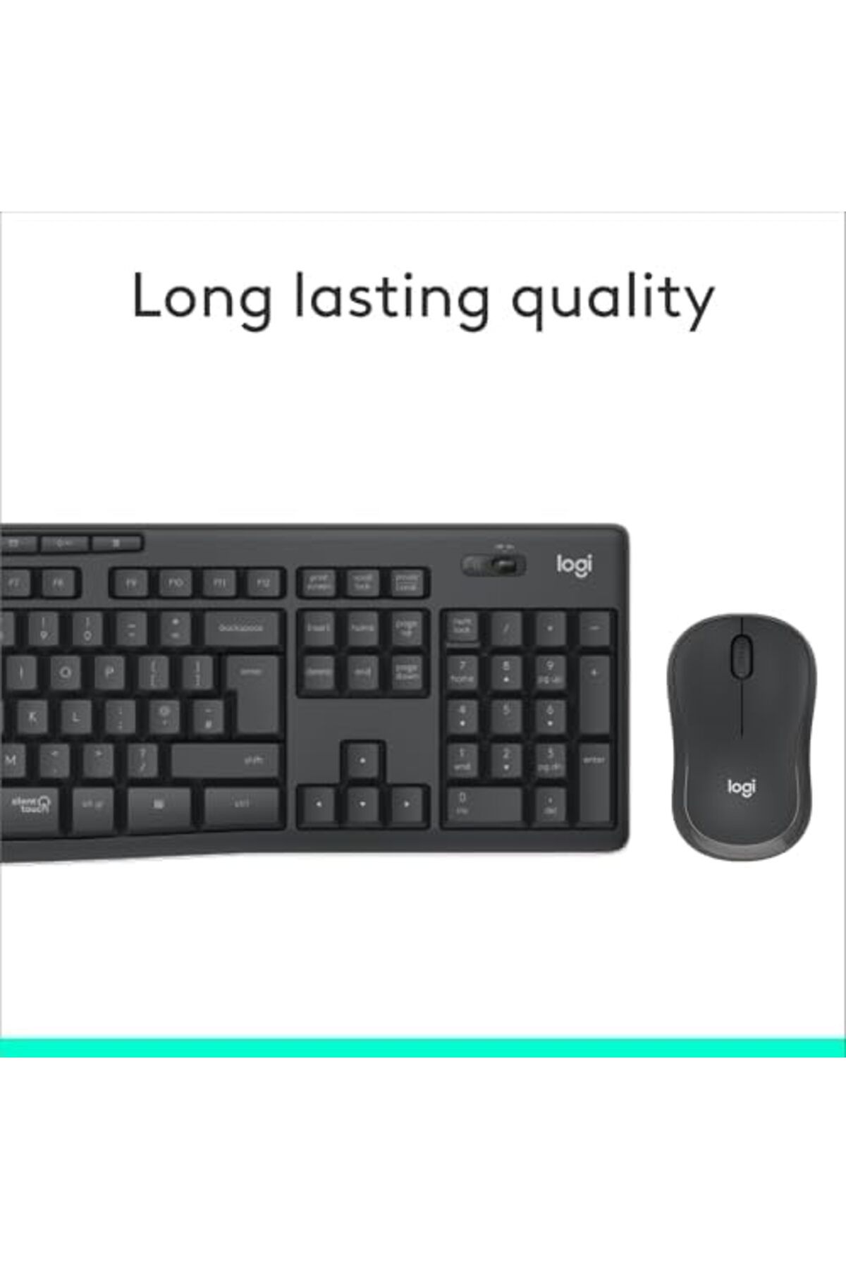 logitech-مجموعة لوحة المفاتيح والماوس اللاسلكيين MK295 الصامتين بتقنية SilentTouch 8