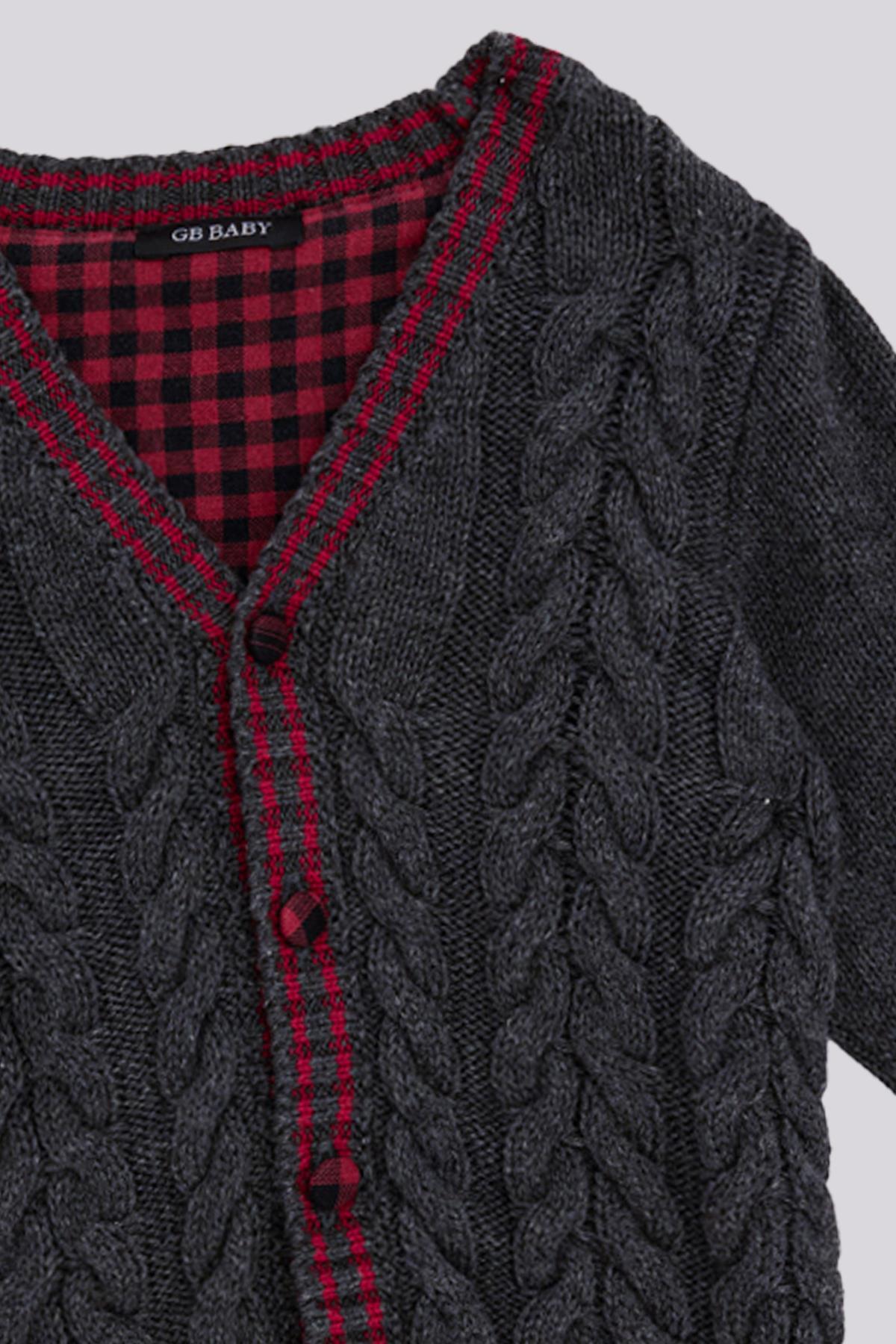 GB Baby BG Store Erkek Bebek Gri Hırka fotoğrafı 3 (önizleme)