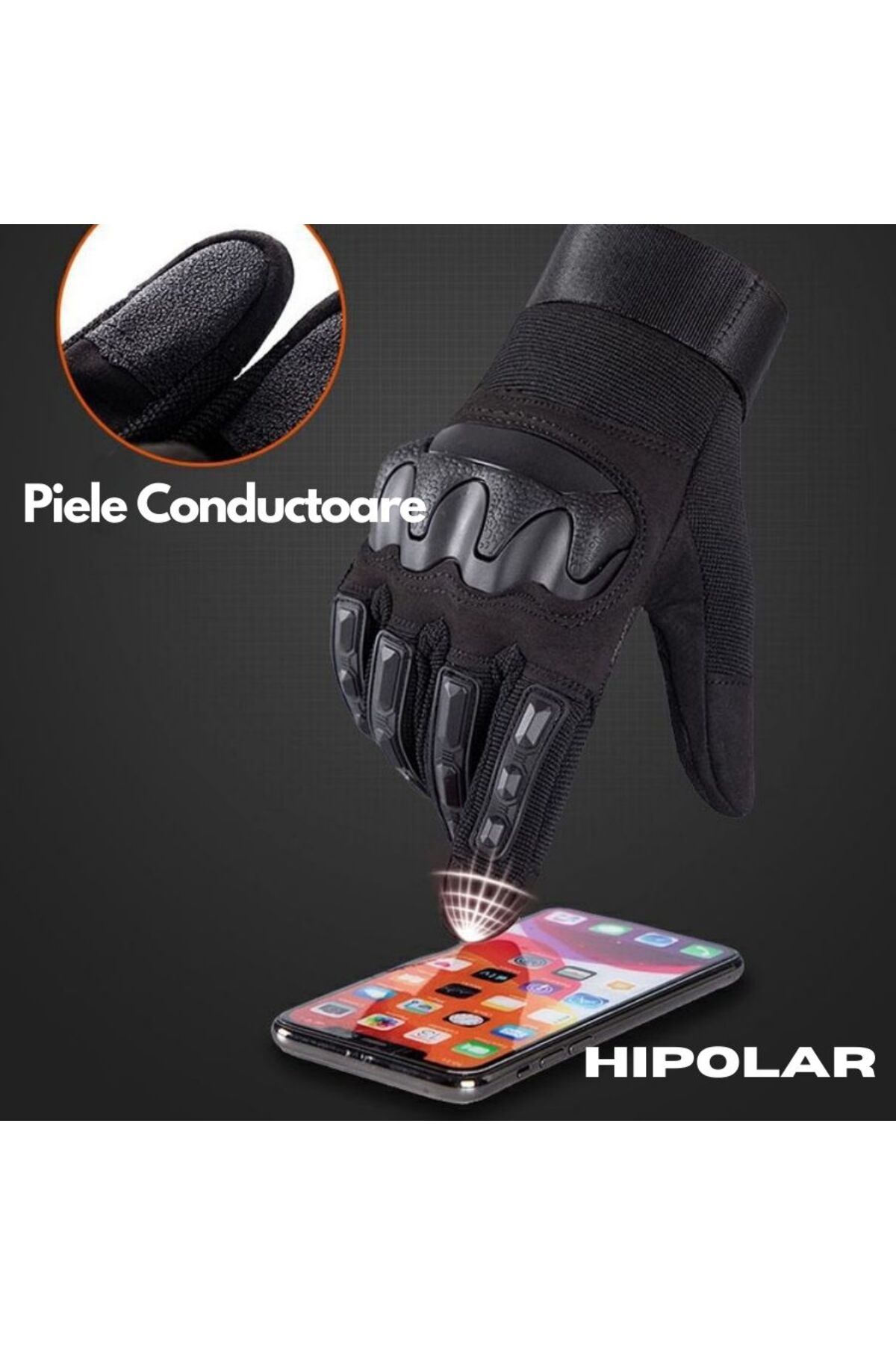 Hipolar-Tactical Gloves, with Protective Armor, Sizes M-L-XL, Airsoft, Moto, ATV, Security Agents 5