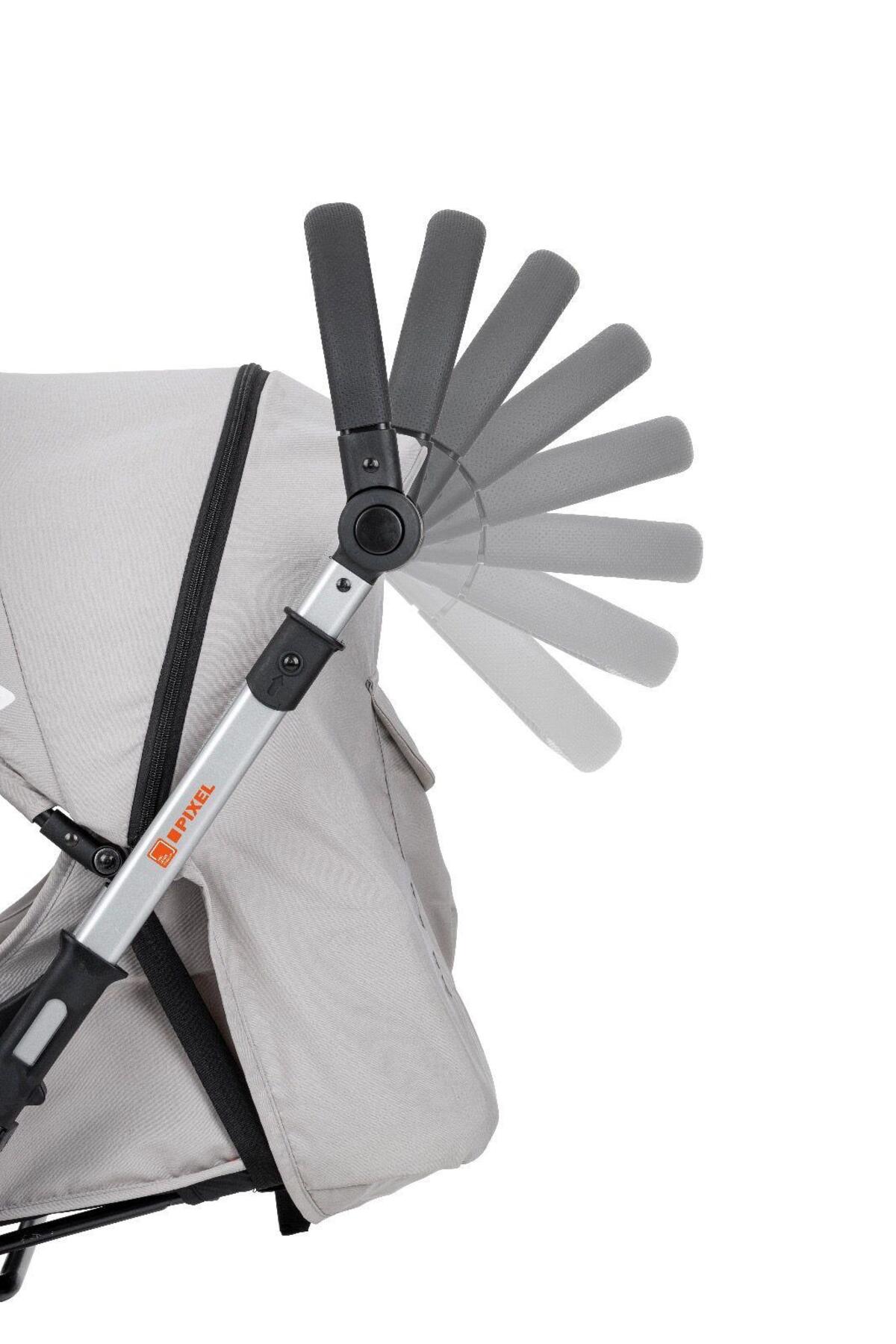 ÖYKÜ BEBEK DUNYASI Pixel Çift Yönlü Tam Yatak Olabilen Bebek Arabası ( Kışlık Ayak Örtüsü Ve Yağmurluk Hediyeli) fotoğrafı 3 (önizleme)