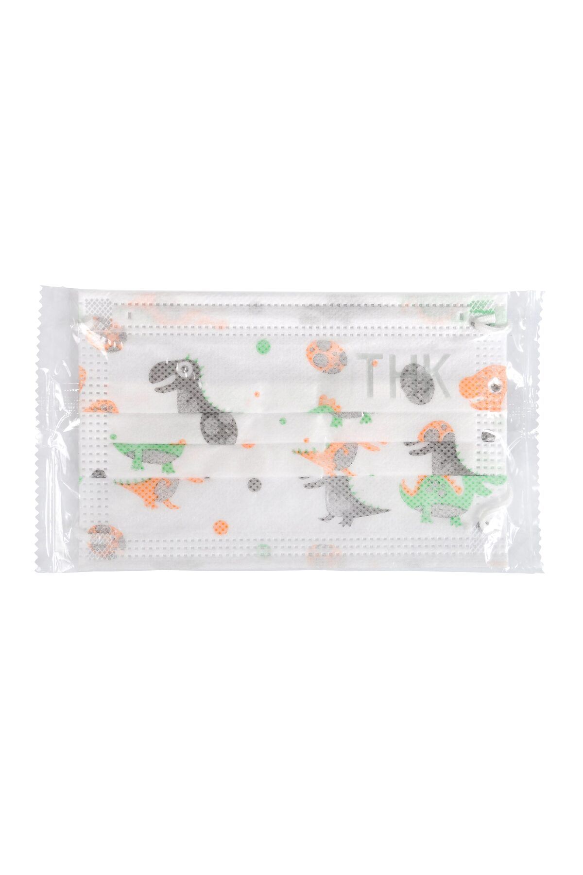 THK-Set of 10 Children's Masks individually wrapped, multicolor with dinosaur drawings 1