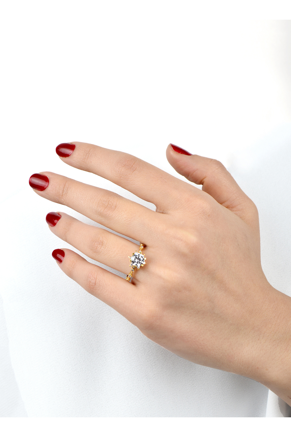 kuyumcu nurettin 2,50 gr (GRAM) Lotus Prenses Yüzük 14 Ayar Altın (Yeşil-Sarı-Beyaz-Rose)