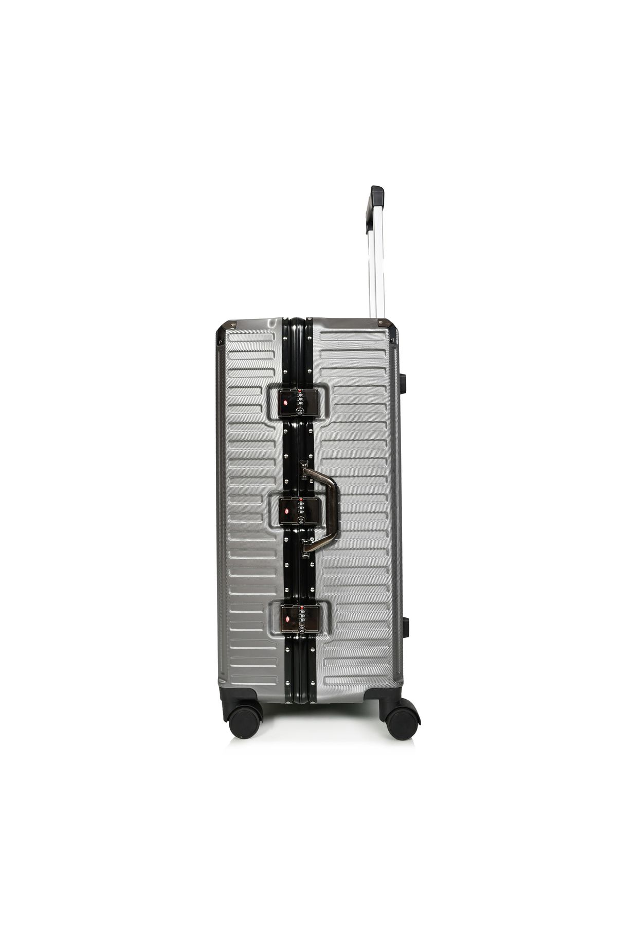 MORANO-Morano Luggage Set with Aluminum Frame, Modern Design, and Secure Numbered Lock, Dark Grey, Size: 28-24-20 inches 5