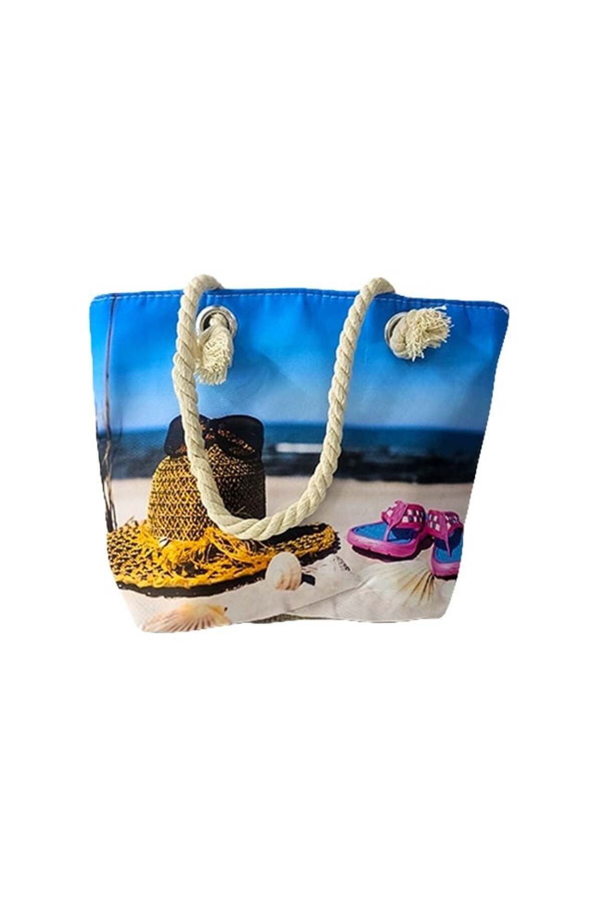 FashionForYou-Mini beach bag with summer print and string handles, Wednesday 2