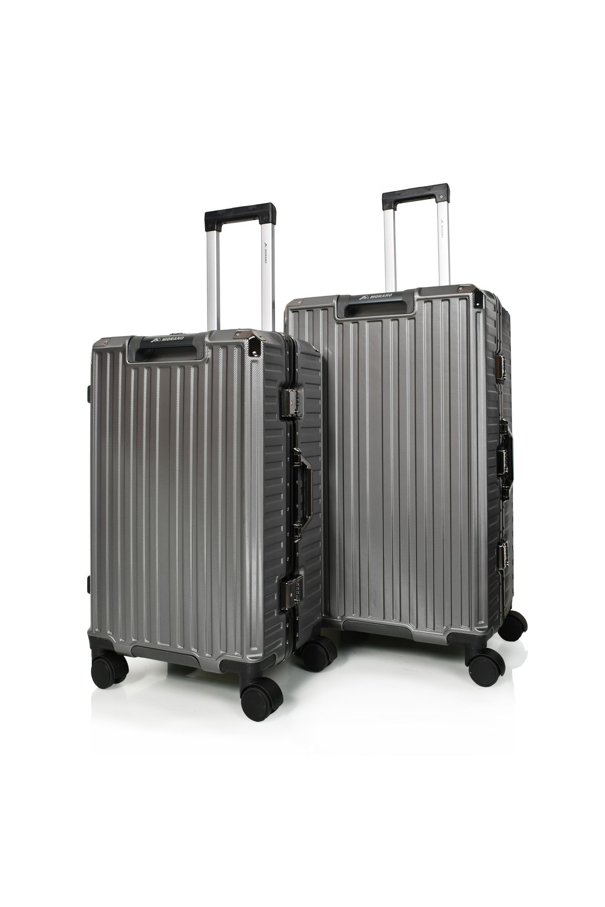 MORANO-Morano Luggage Set with Aluminum Frame, Modern Design, and Secure Numbered Lock, Dark Grey, Size: 28-24-20 inches 2