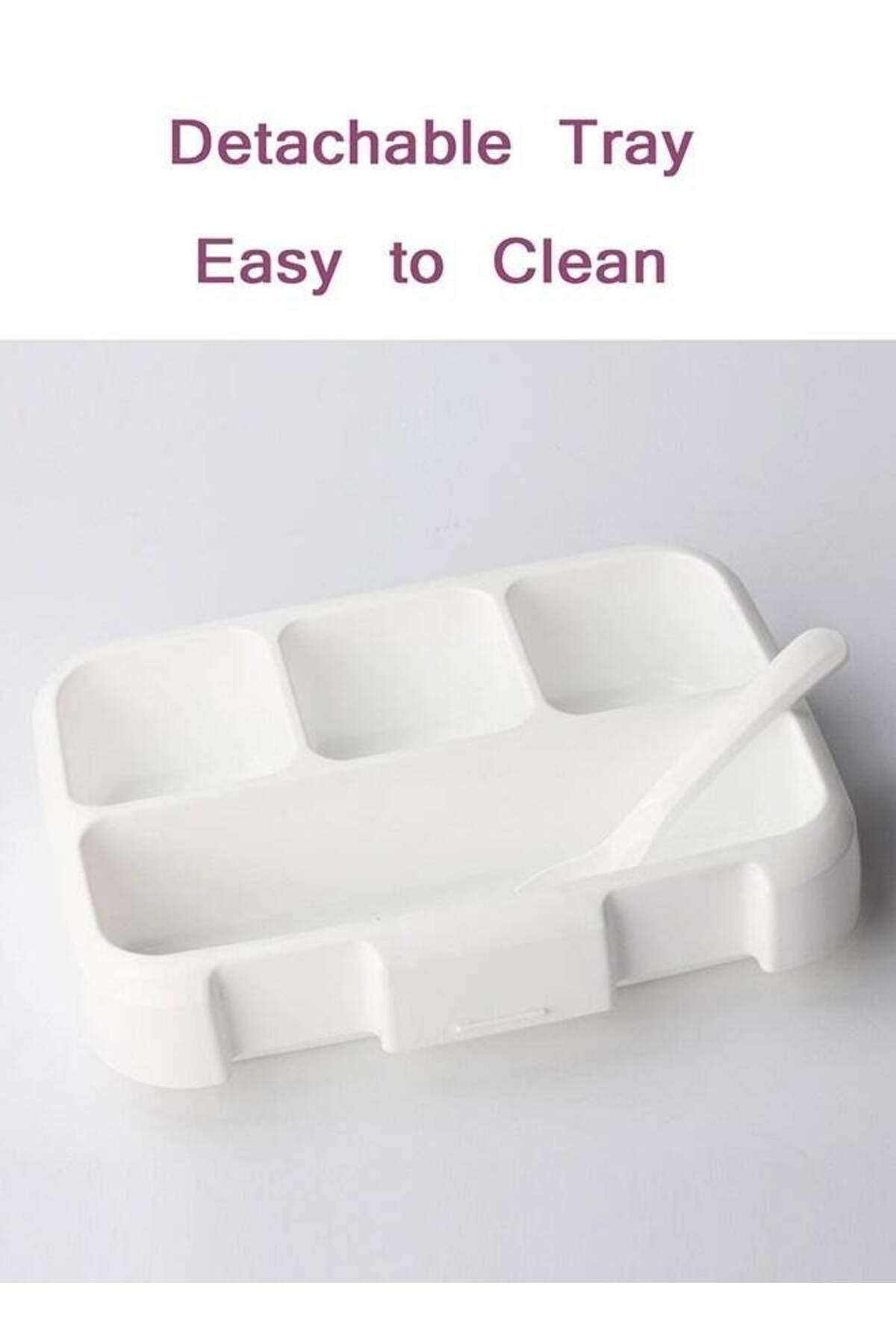 COOYA-1200 Ml Lunch Box ,With 4 Compartments Portable , Waterproof Eco-Friendly Bento PP 2
