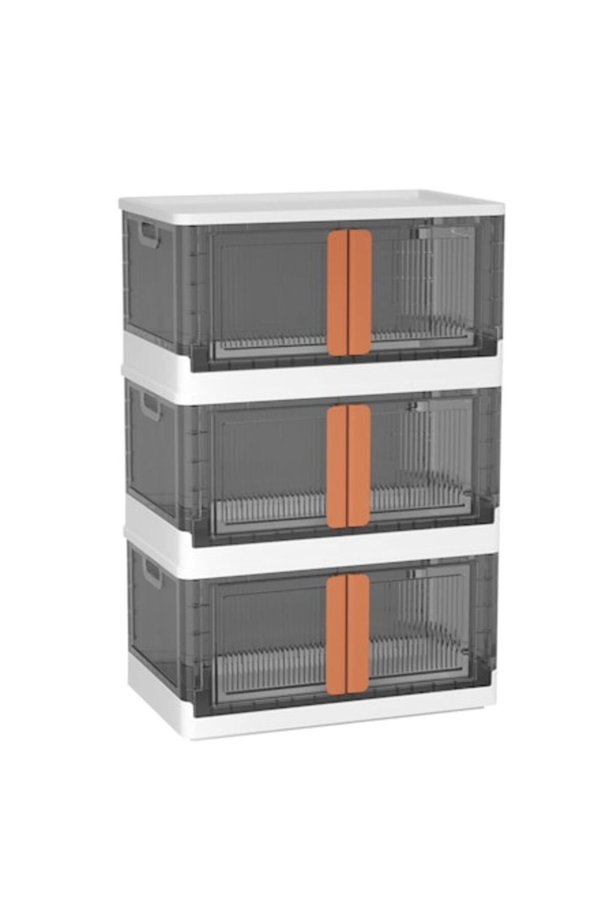 UIQ-Set 3 foldable and stackable storage boxes UIQ®, with lid, reinforced edges, handle, durable materi 1