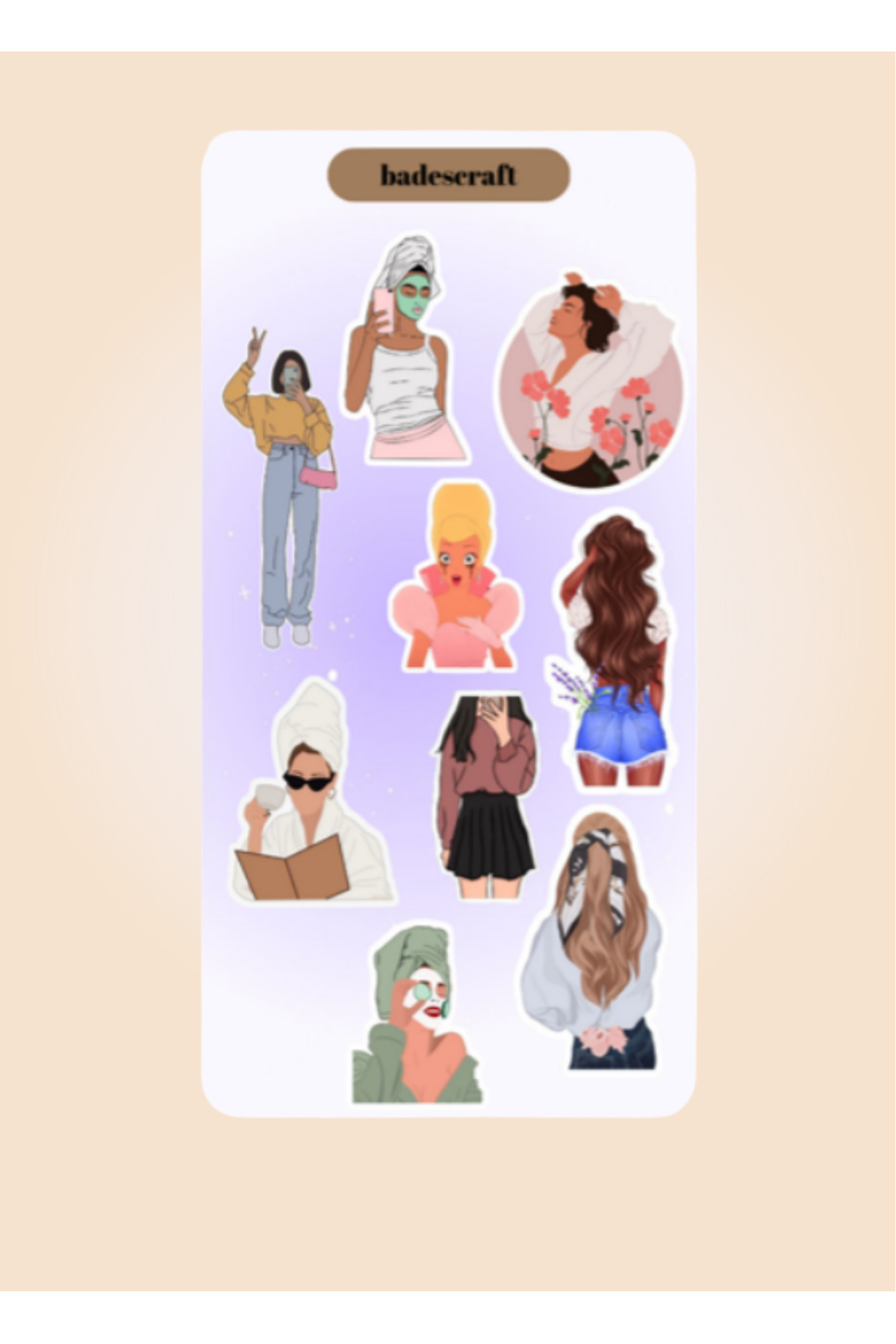 badescraft Woman Sticker- Girls Stıcker- Etiket Ajanda Defter Bullet ...