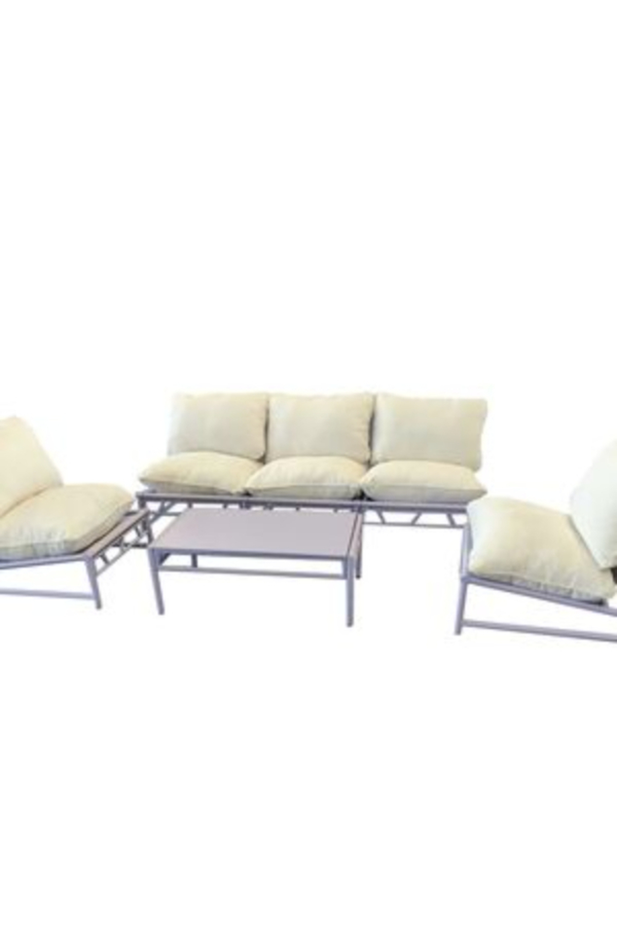 طقم جلوس أزرق خارجي 4 قطع من الألومنيوم بتصميم مود...