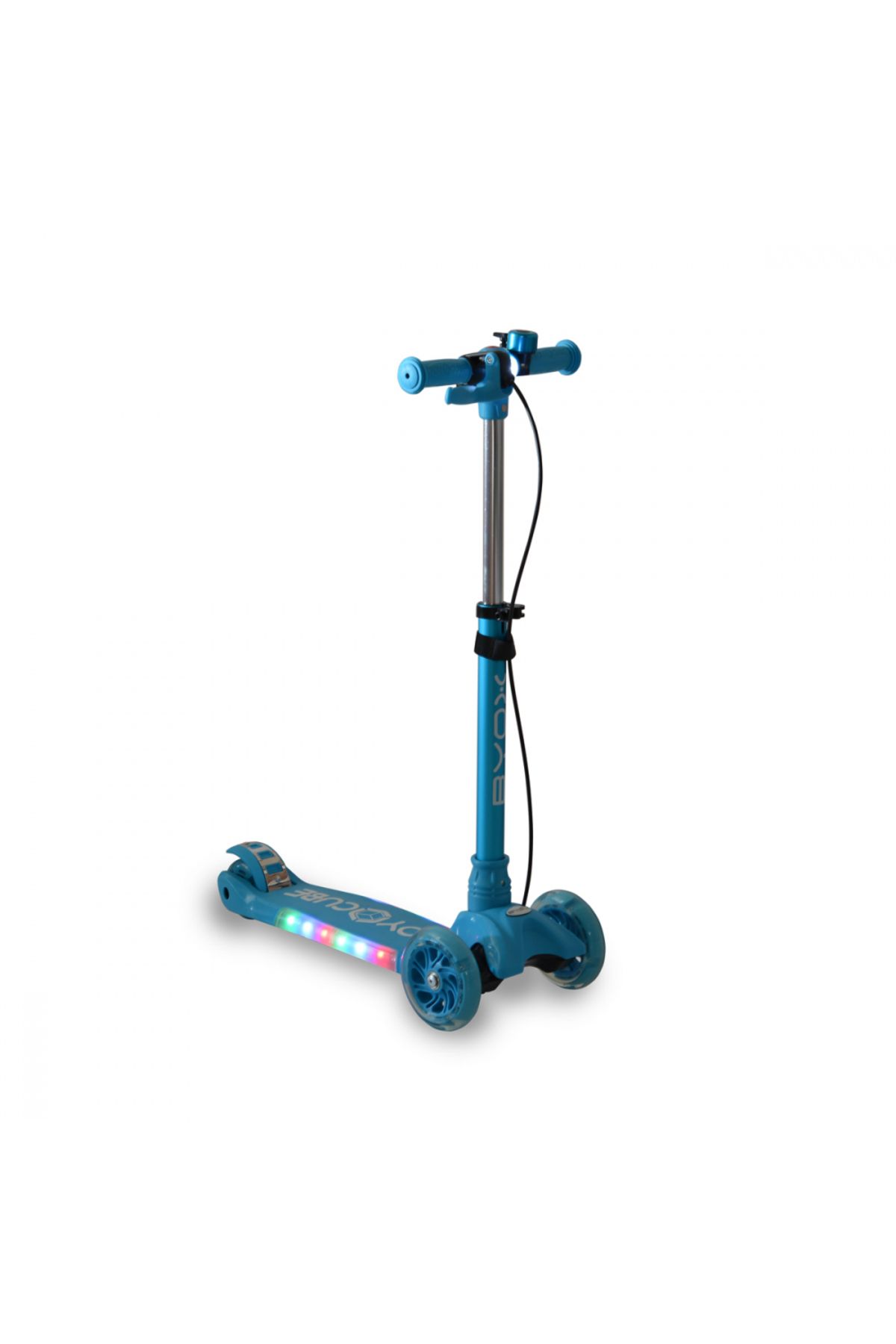 byox-Foldable scooter with adjustable height, non-slip base with LED lights, wheels with LED lights, brake 7