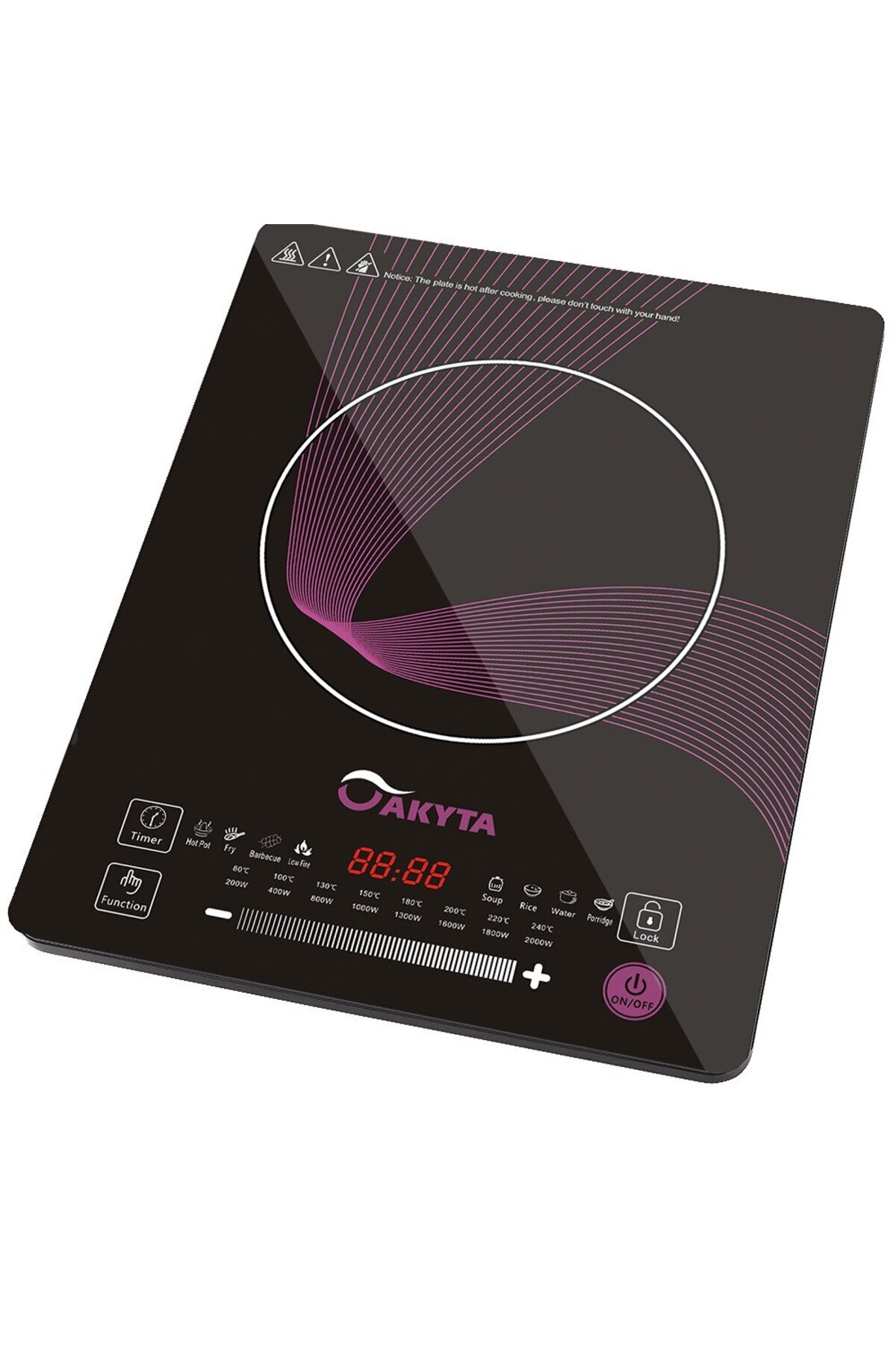 Akyta-Induction Hob, 8 Functions, Akyta, with 5m Cable Extension 4