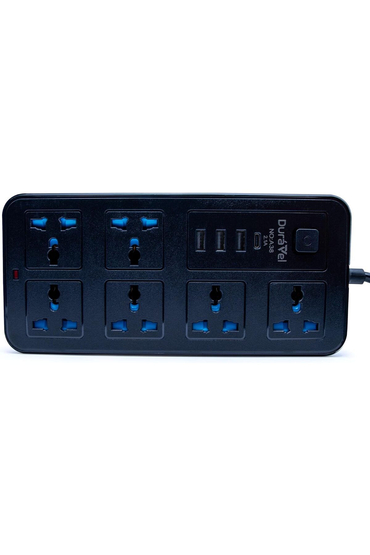 Duravel-Universal Extension Lead/Cord with Multiple Functions, UK 3-Pin Plug Socket with 6 Outlets | 5