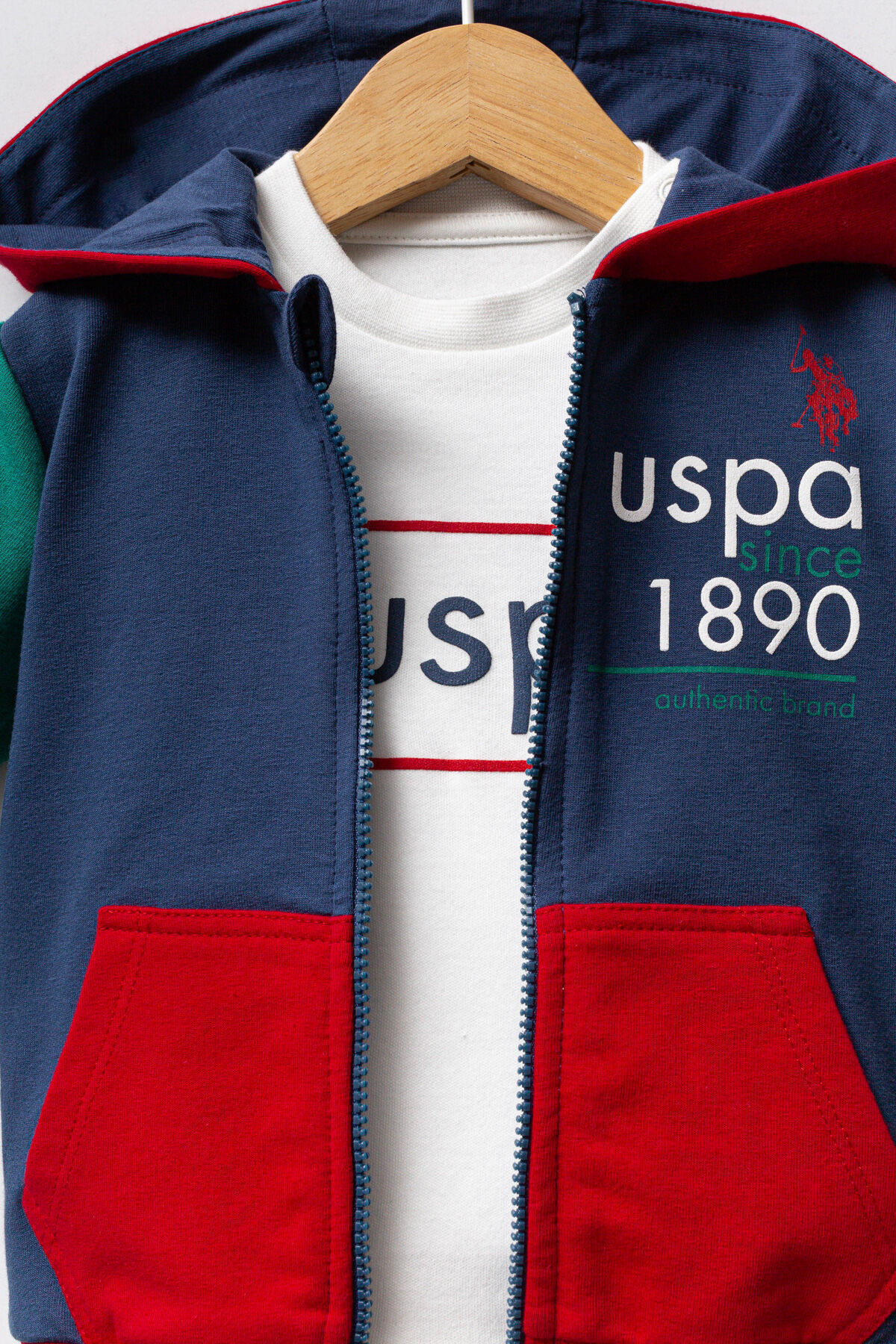 ست نوزادی پسرانه زمستانی رگولار فیت آبی U.S. Polo Assn. USB2574-C-V1 — 2