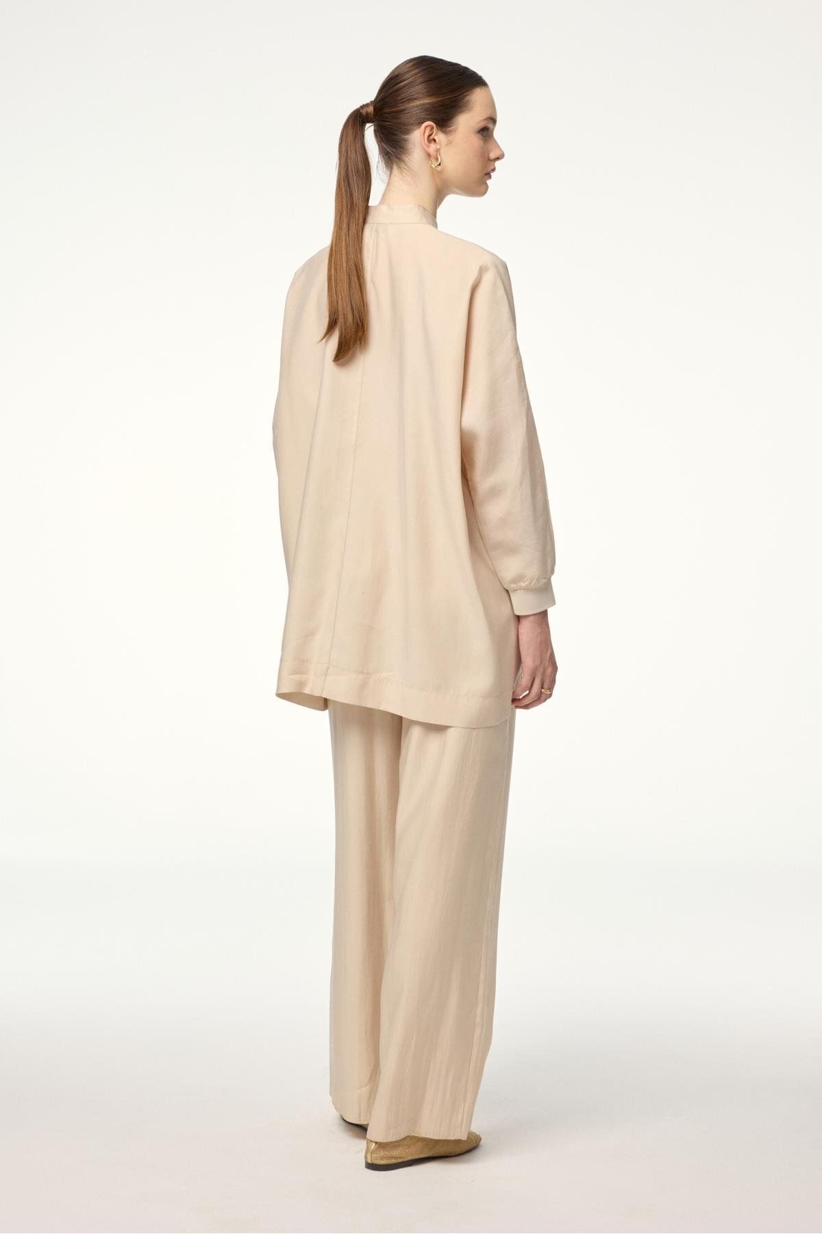 Zühre-Stone Double Suit with Stand Collar Processing Detail Tk-1610 6