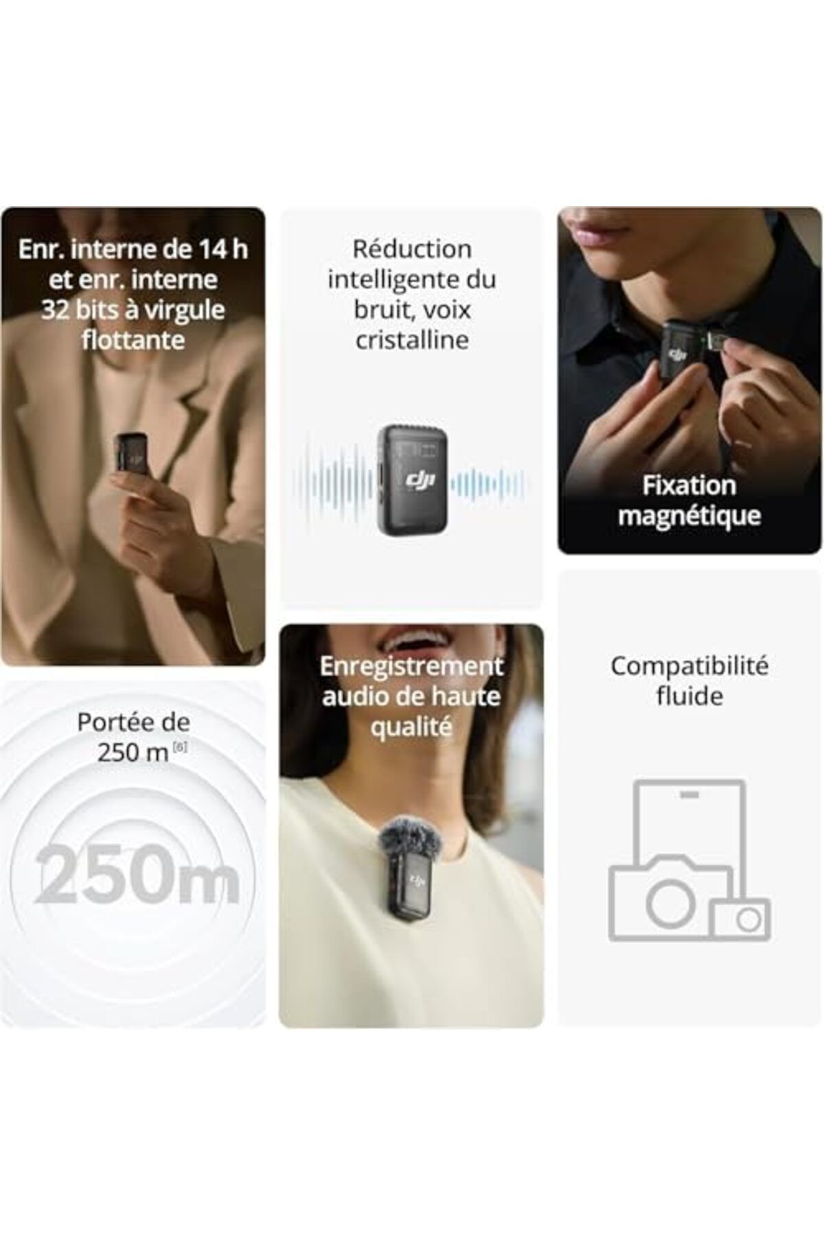 DJI-Mic 2 (1 TX + 1 RX), Wireless Microphone with Intelligent Noise Cancelling 3