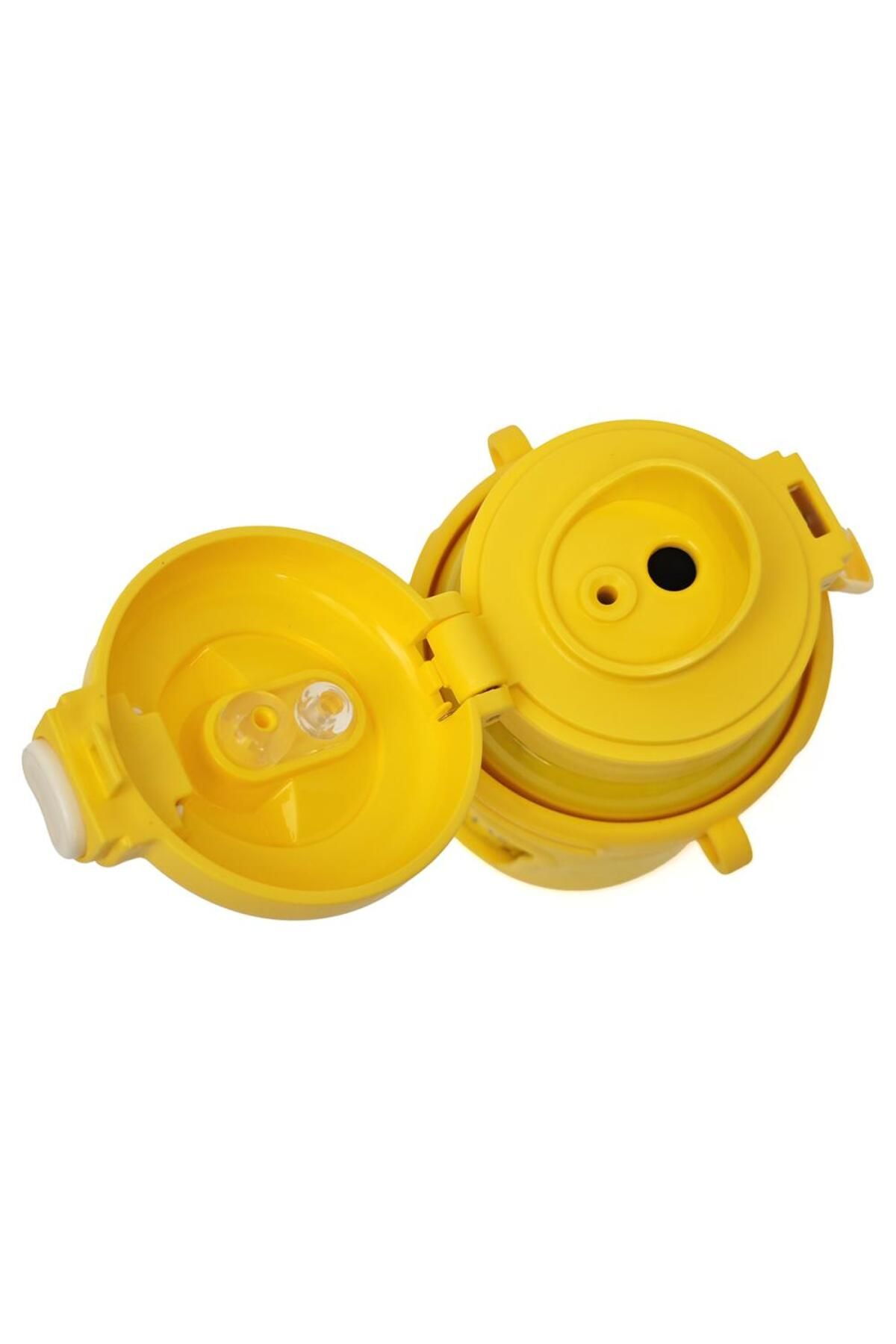 B4U-Thermos mug for kindergarten, pop-up flip-top with straw, with string, yellow, 500 ml KL-8192 7