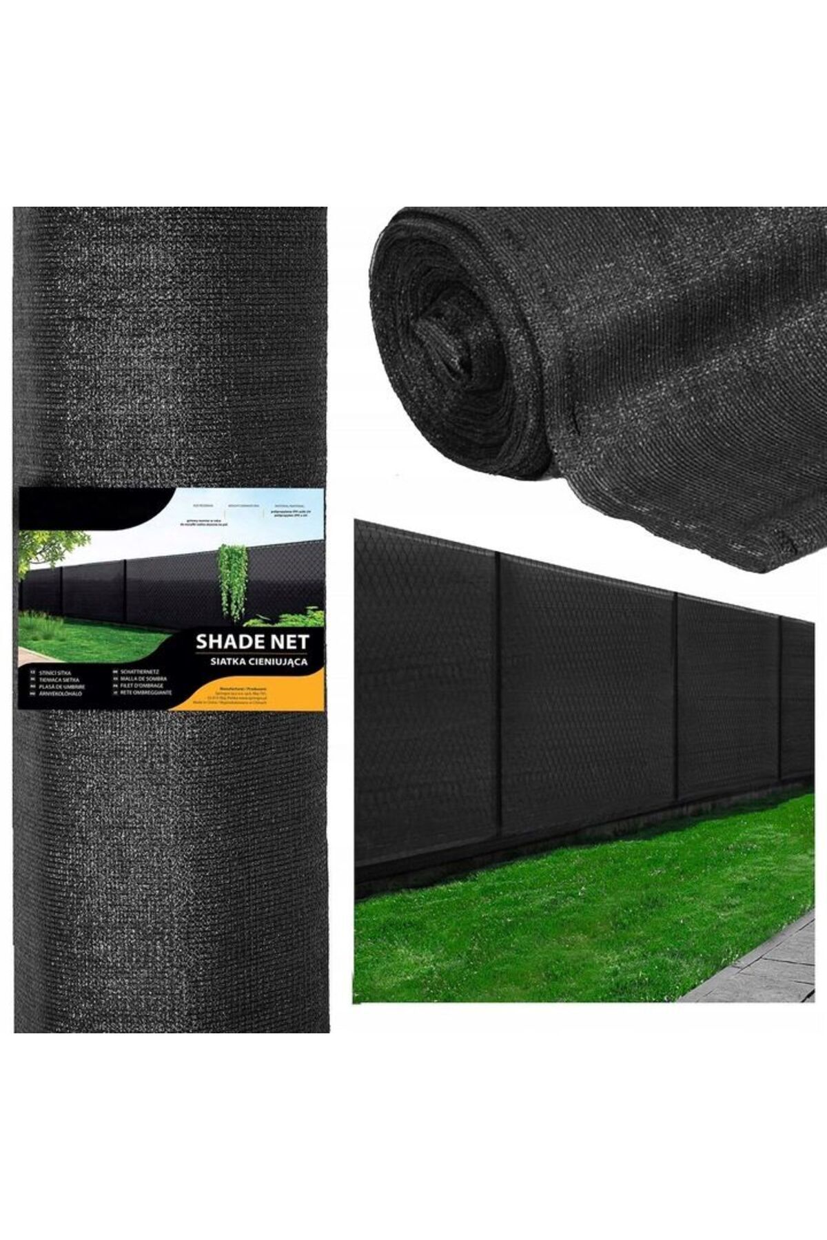 SERSIMO-Shade and privacy net for fence, 1.5m width, 25m length, 140g density, black 10