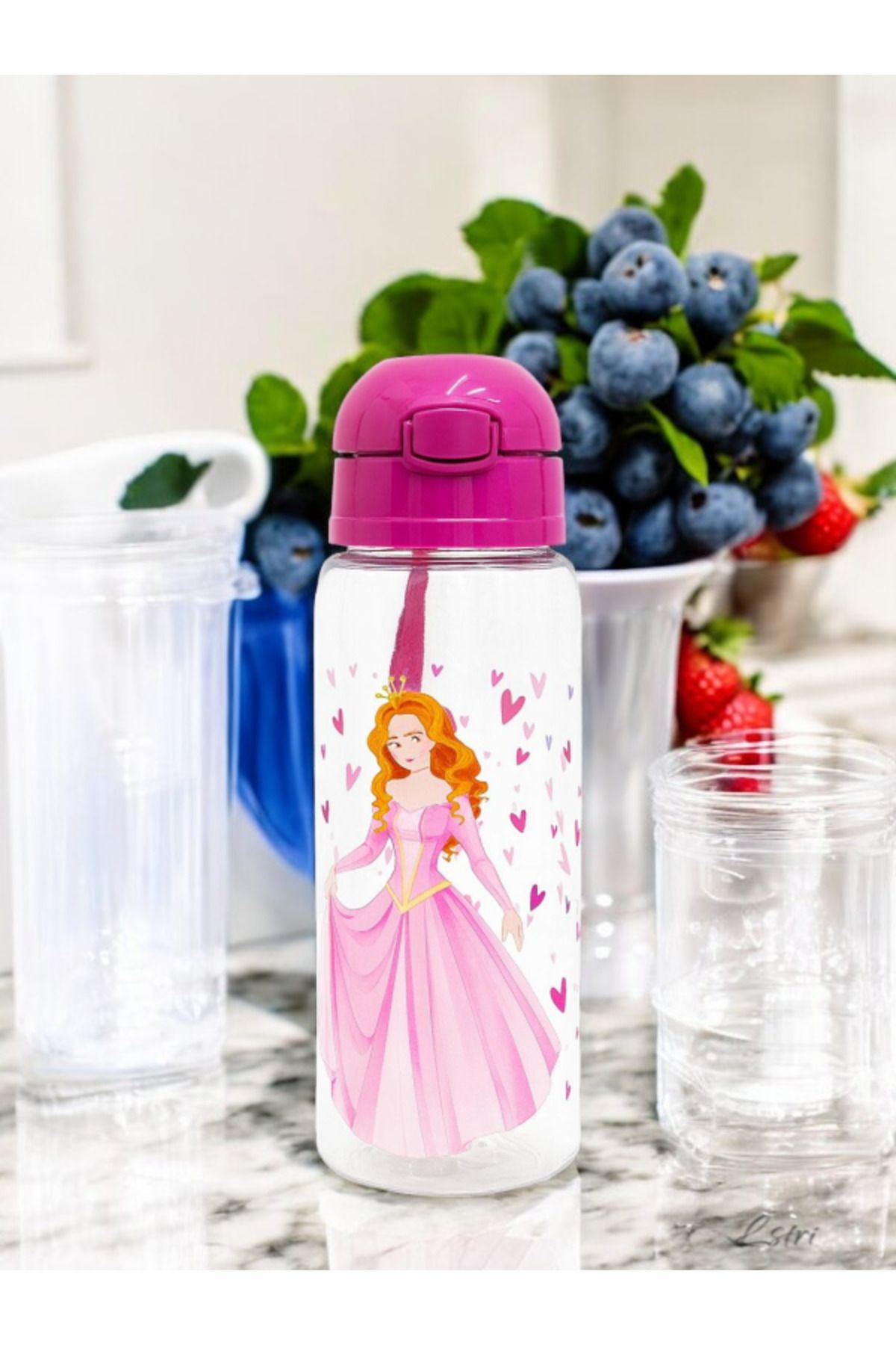 lstri-Set of 2 Princess Lunch Box - Lunch Box Water Bottle Flask 4