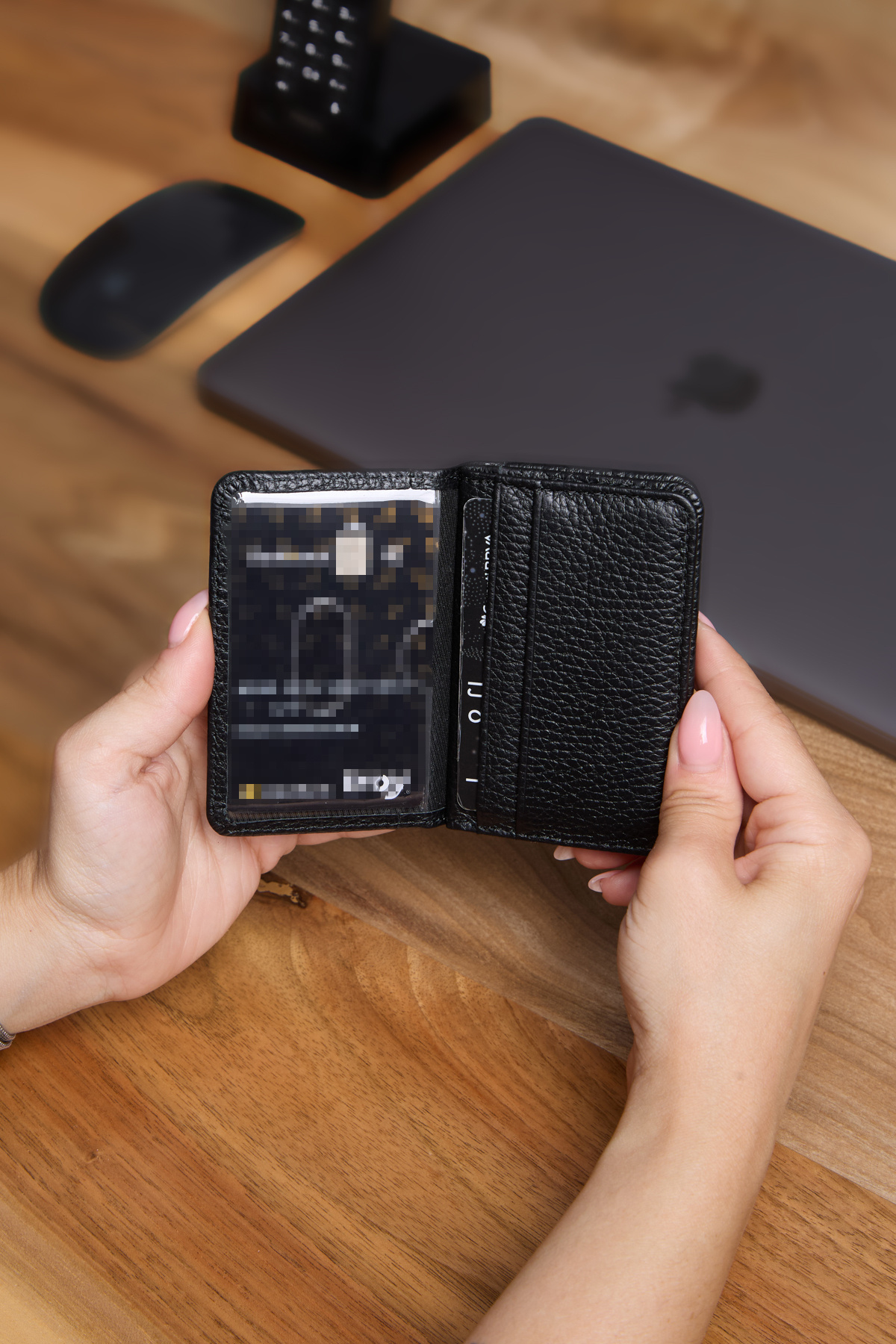 Milian's  3781 Hakiki Deri Kartlık Dikey kartlık - Görsel 2