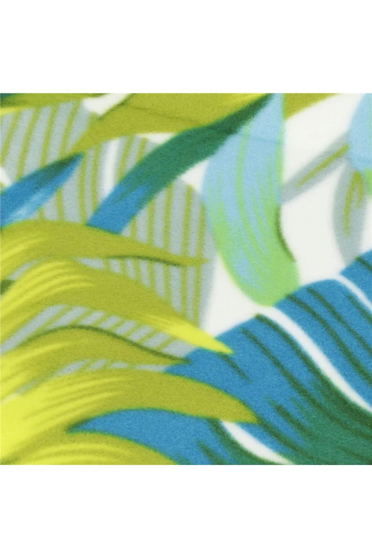 SERSIMO-Picnic or beach blanket, with insulating foil and handle, 200x200cm, leaf pattern, green 8