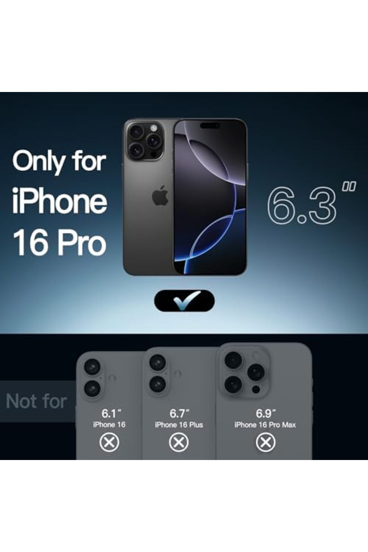 GENERAL-G-Tech Case for iPhone 16 Pro 6.3 inch, Transparent Scratch-Resistant Back - Black 4