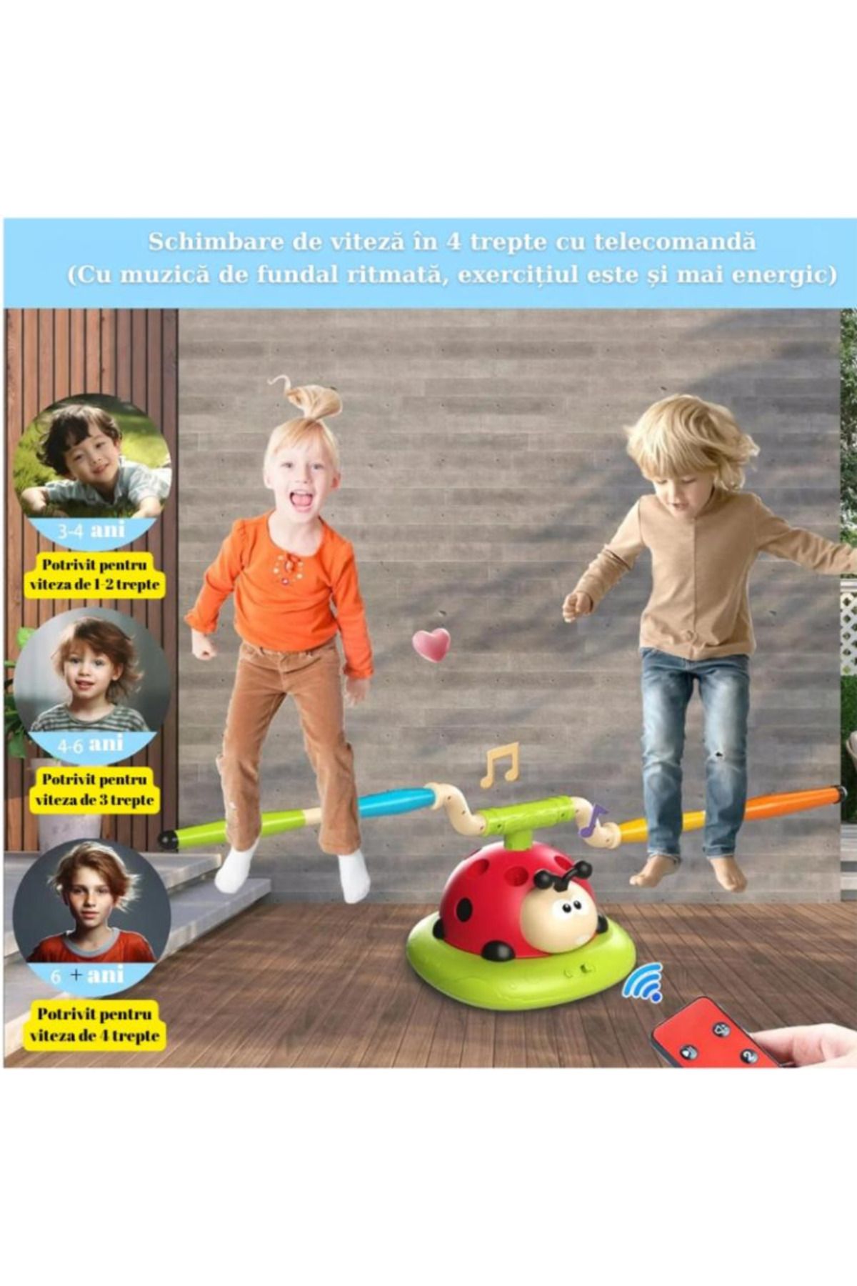 LUDIRO-3 in 1 Interactive Ladybug, Jump Rope, Ring Thrower and Rocket Launcher, With Remote Control 12