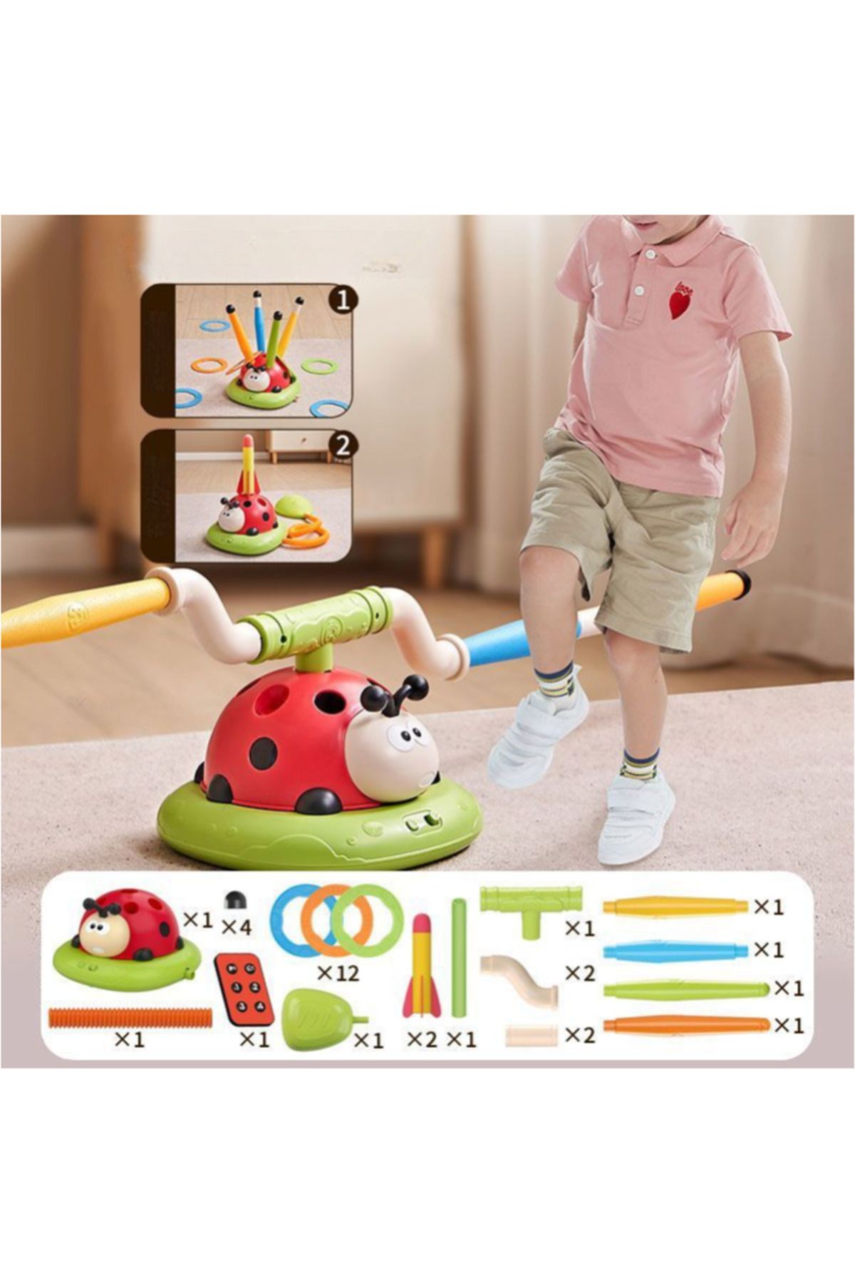 LUDIRO-3 in 1 Interactive Ladybug, Jump Rope, Ring Thrower and Rocket Launcher, With Remote Control 11