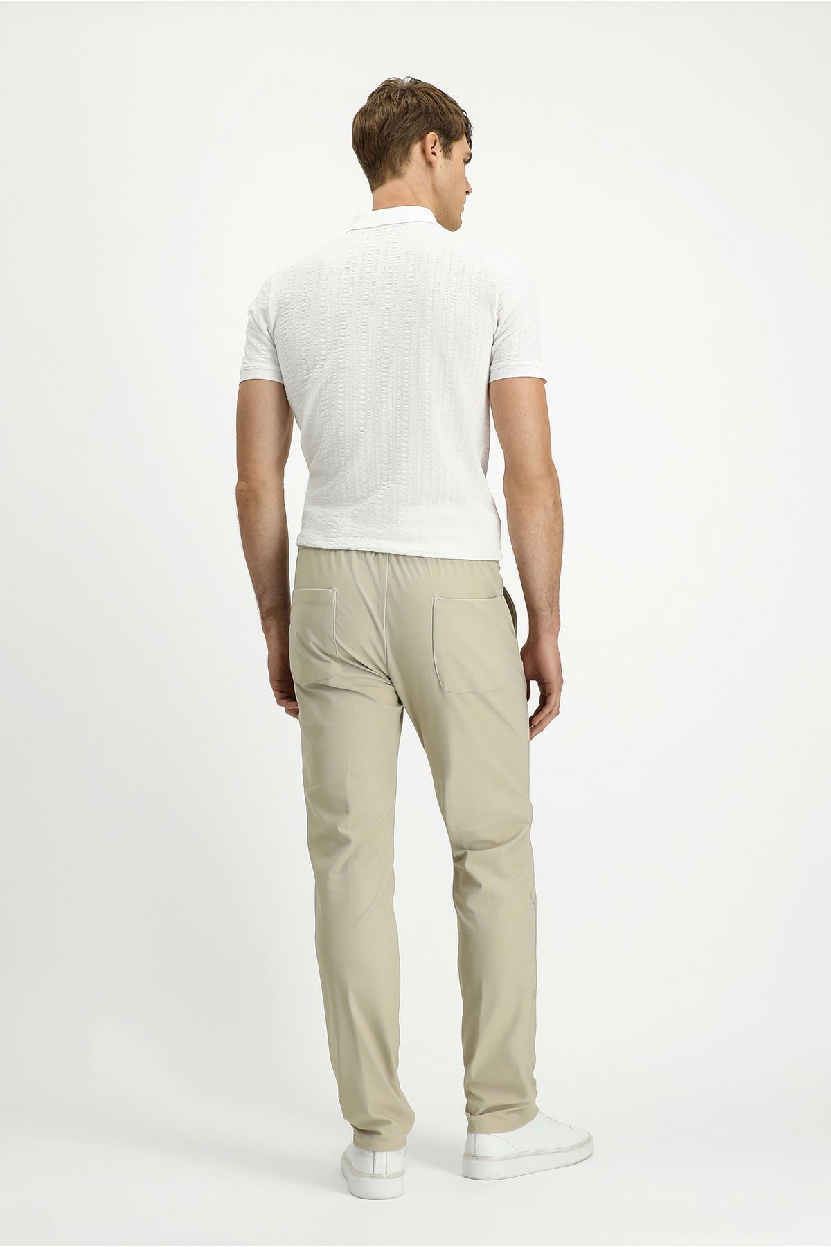 Kiğılı-Techno-Line Super Slim Fit Extra Slim Fit Lycra Elastic Waist Drawstring Classic Fabric Pants 4