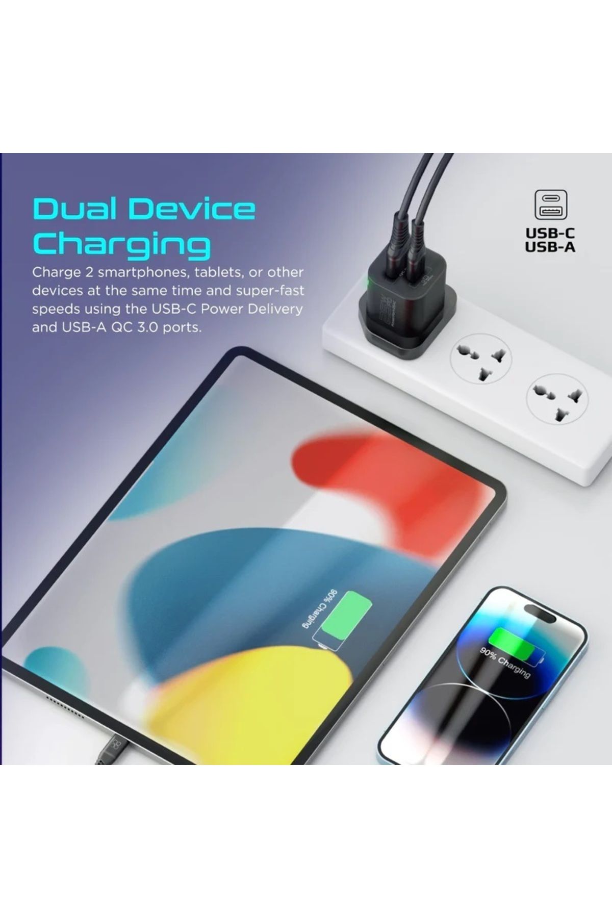 Promate-Ultra-fast Dual Port Ac Charger With 25w Power Delivery And Qc 3.0 4