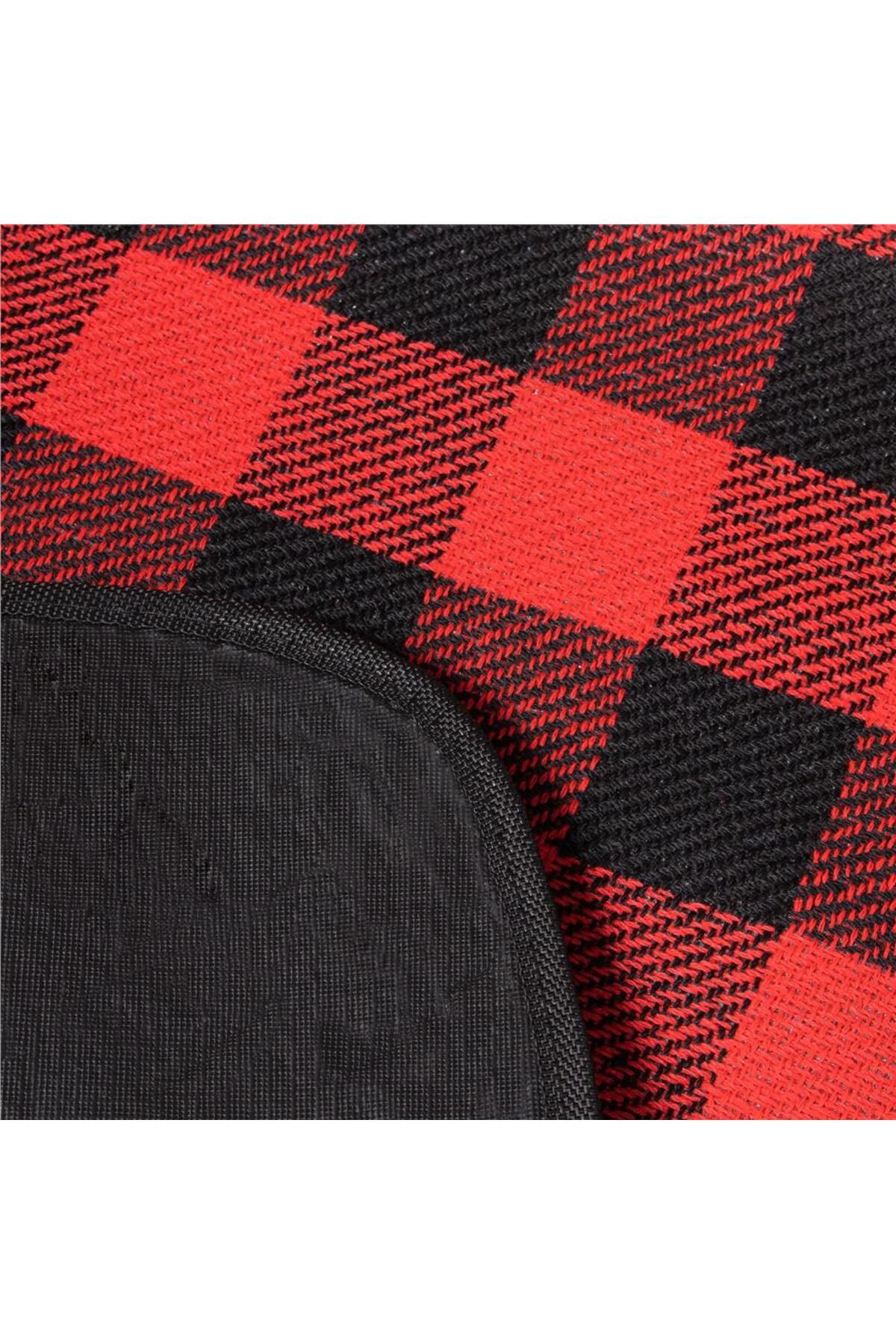 SERSIMO-Picnic or beach blanket, with insulating foil and handle, 150x200cm, red black 6